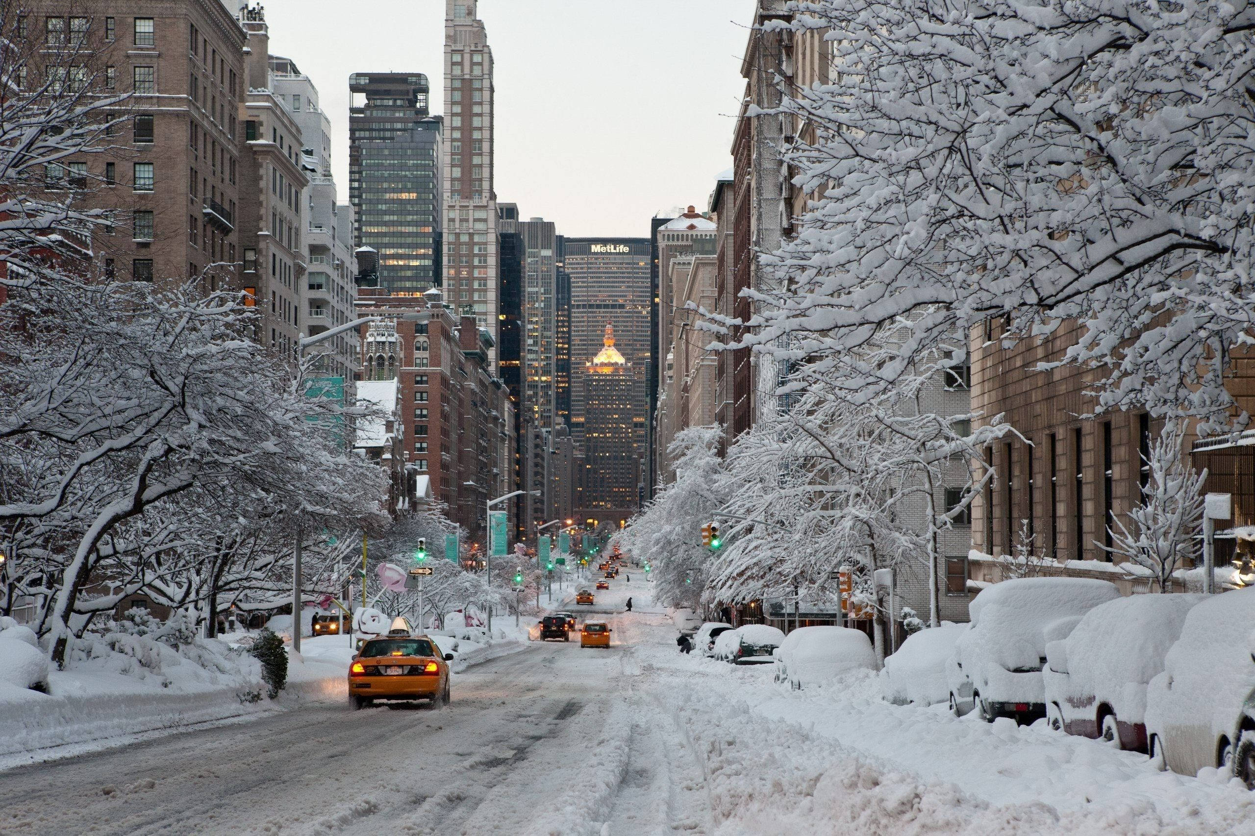Estética invernal de Nueva York nevada Fondos de pantalla
