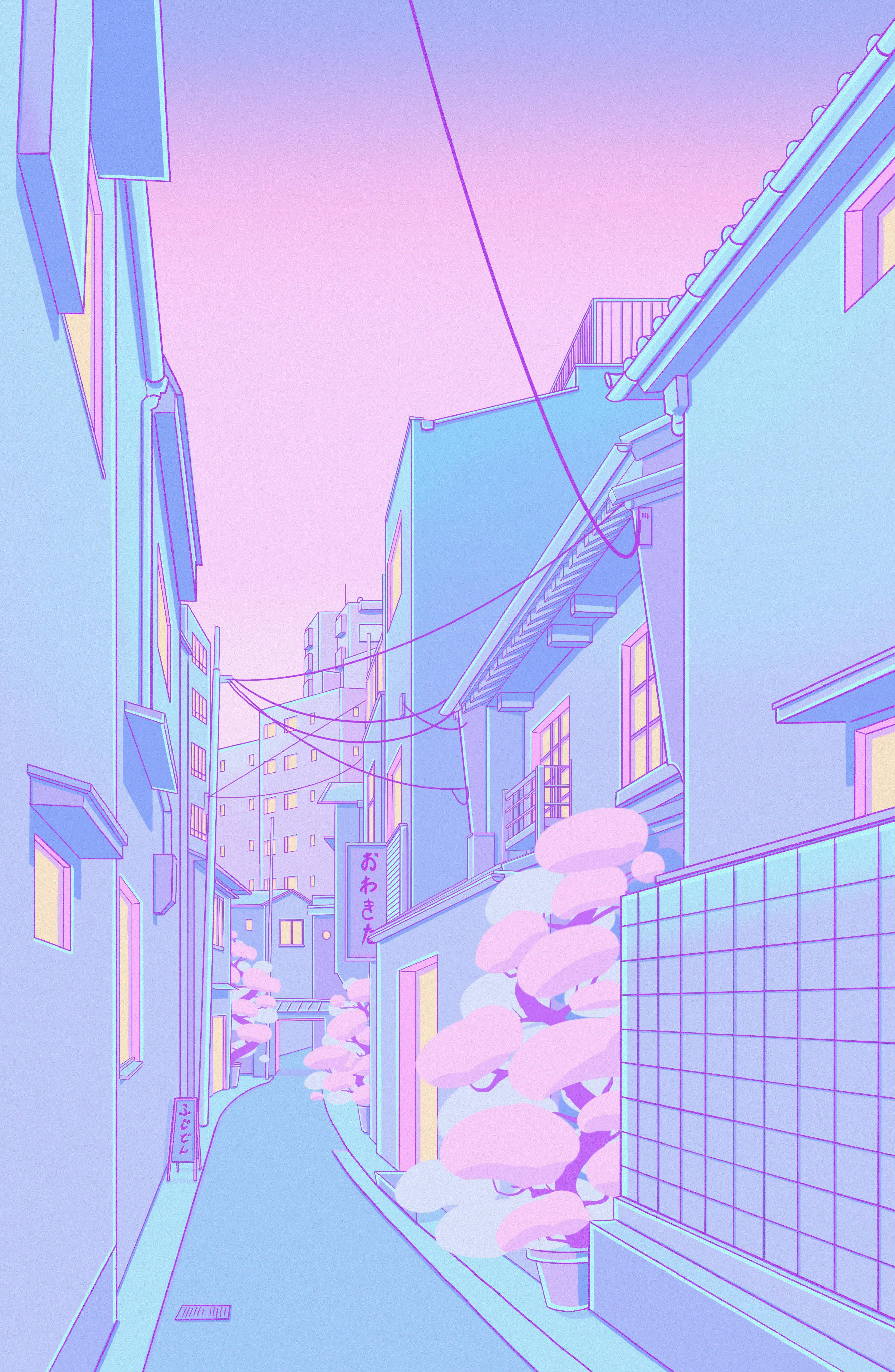 Estética Japonesa Pastel Callejón Vacío Fondos de pantalla