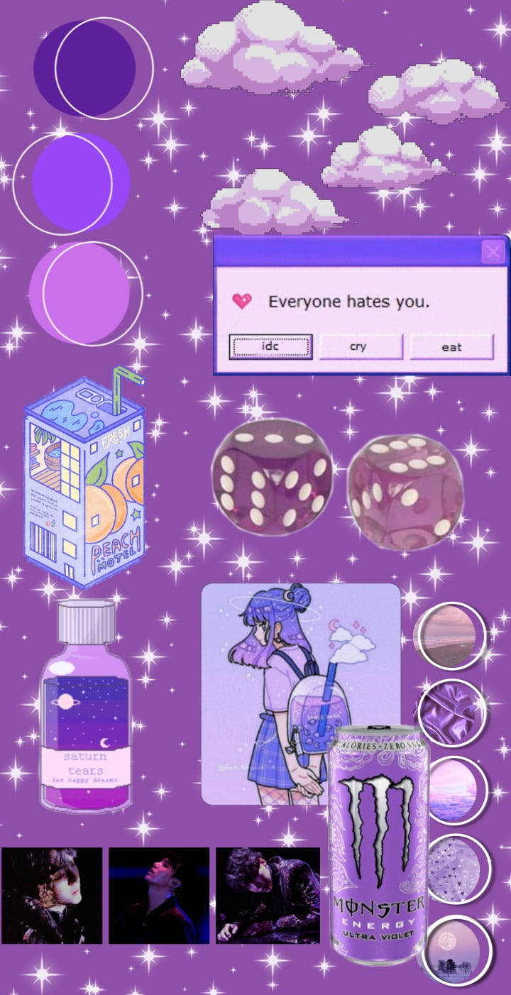 Estética Kawaii Púrpura de BTS Fondos de pantalla