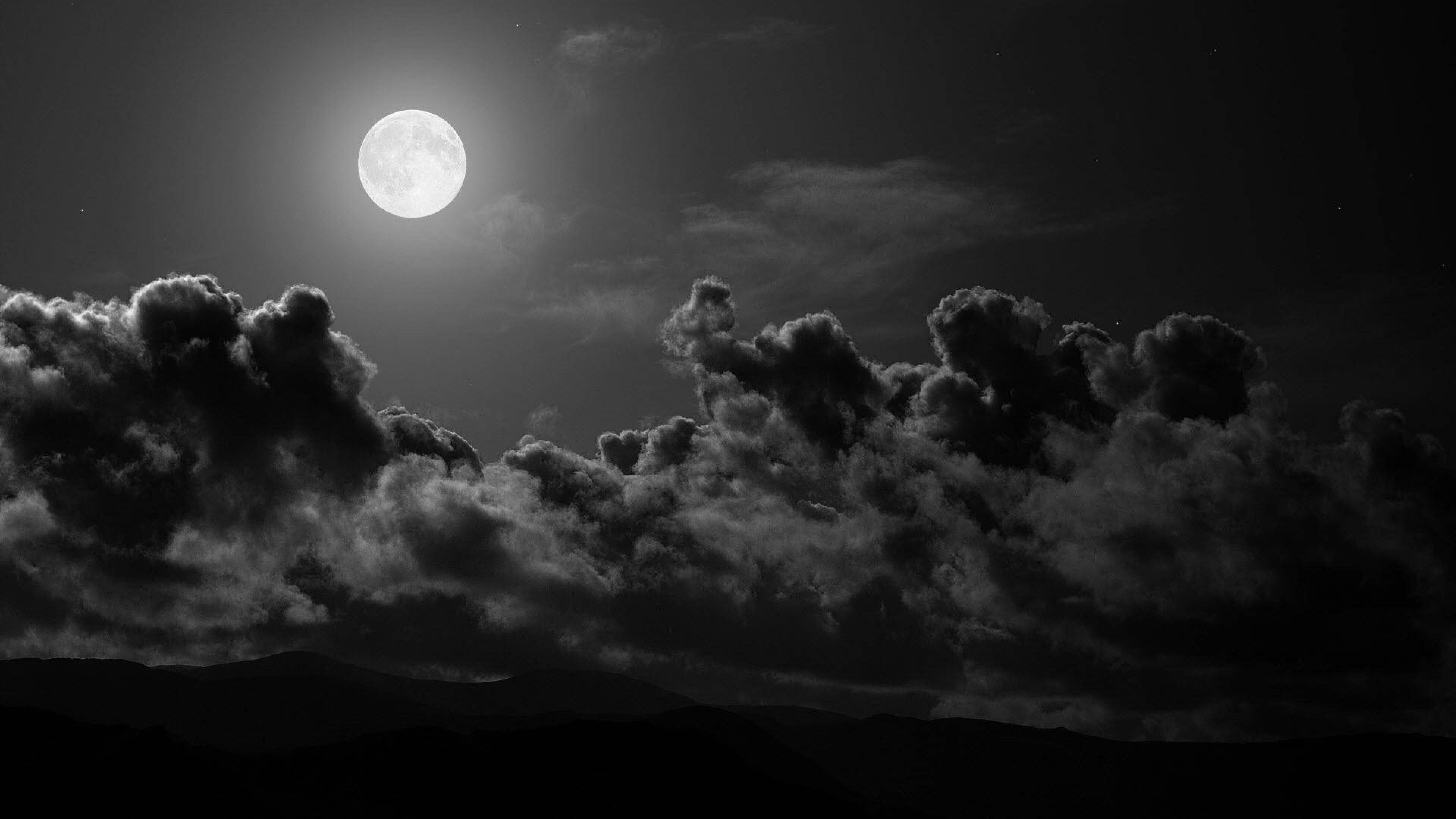 Estética Lunar Monocromática Fondos de pantalla