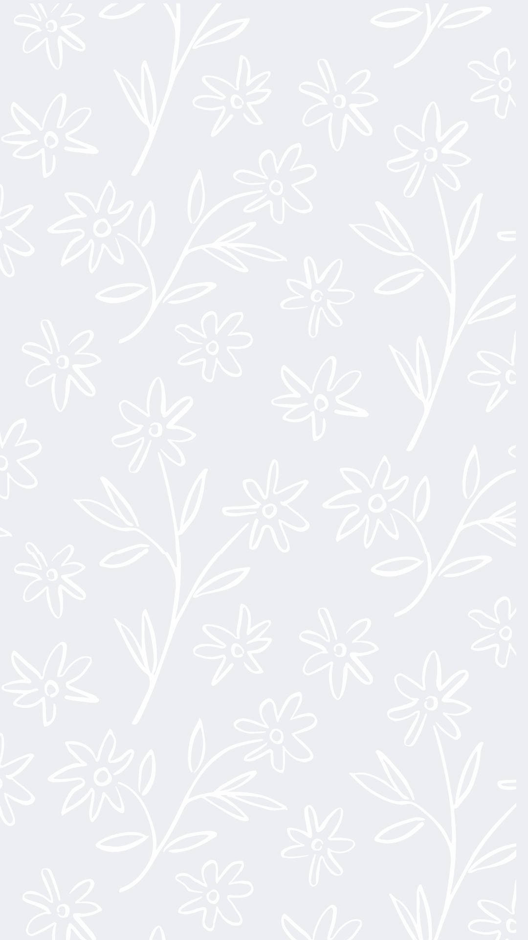 Estética Metálica de Flores Blancas Fondos de pantalla