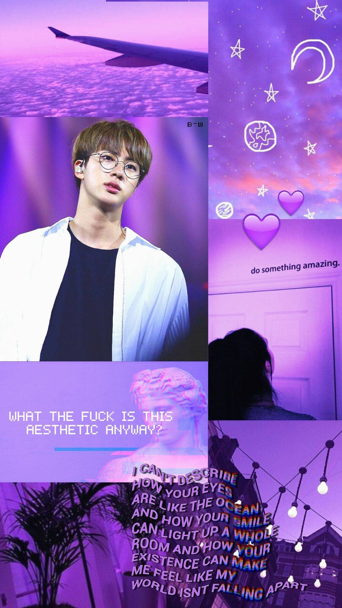 Estética Pastel Púrpura de Jin de BTS Fondos de pantalla