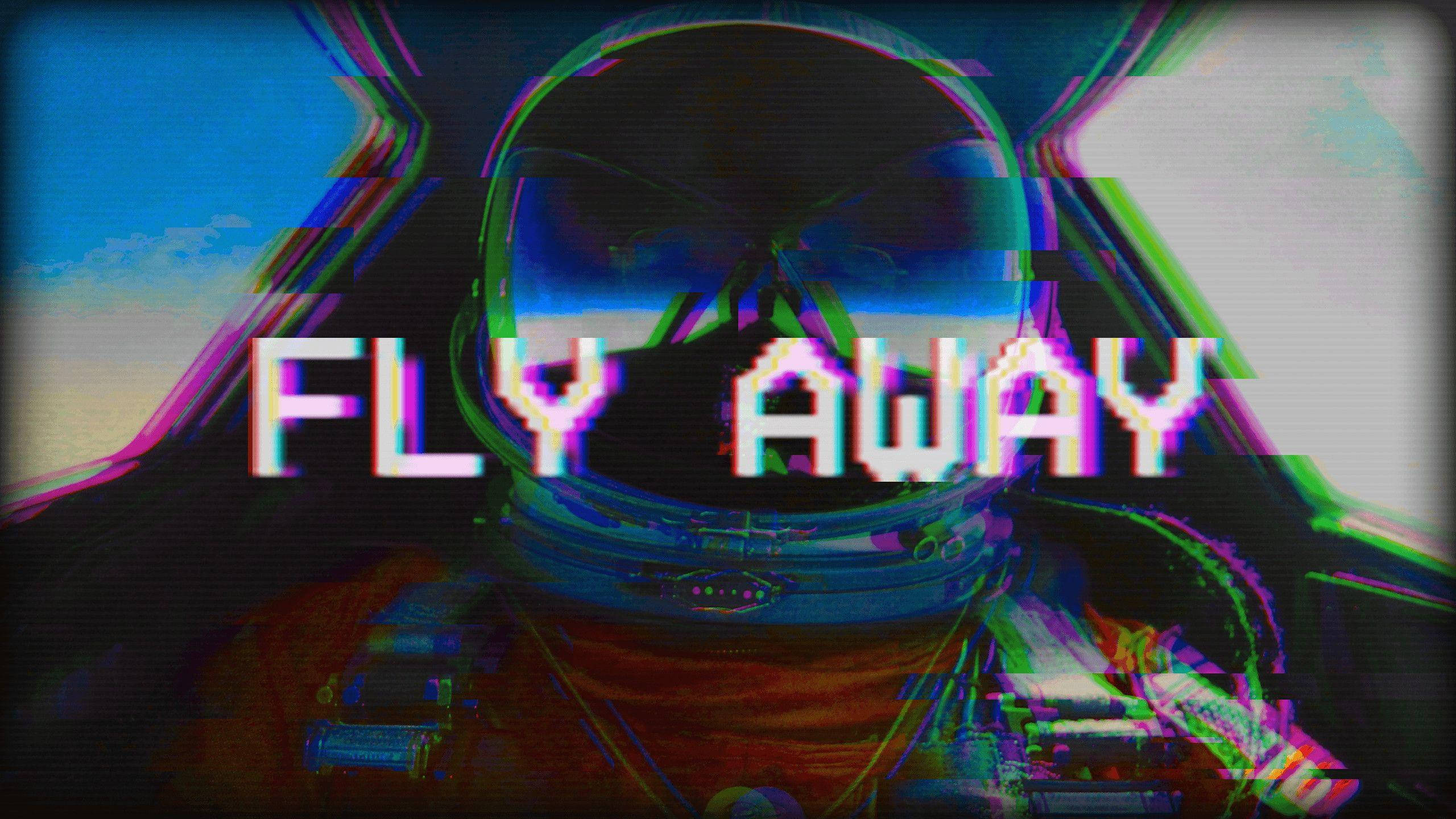 Estética Psicodélica de Astronauta Volando Fondos de pantalla