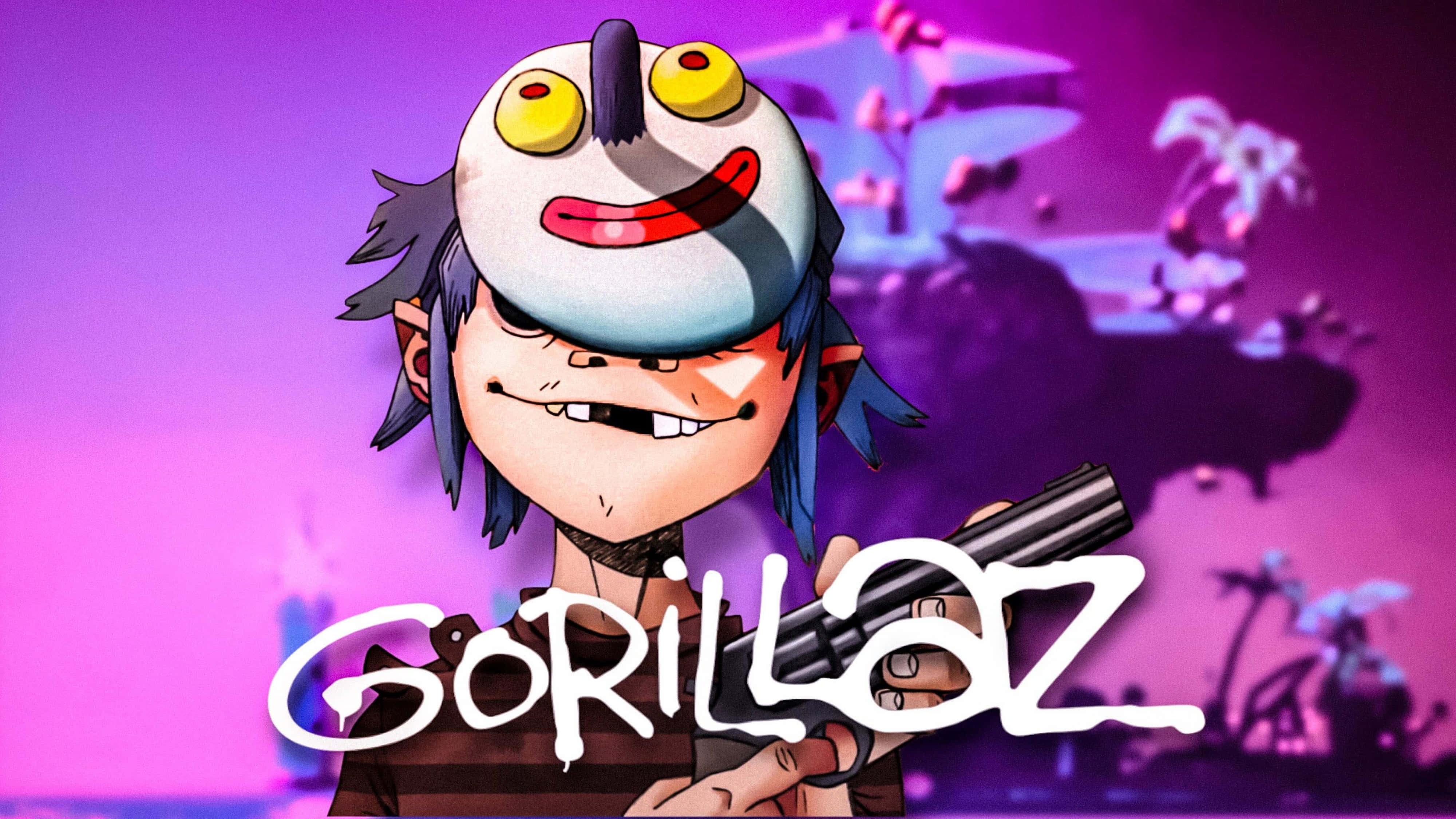 Estética púrpura de 2D de Gorillaz en 4K Fondos de pantalla