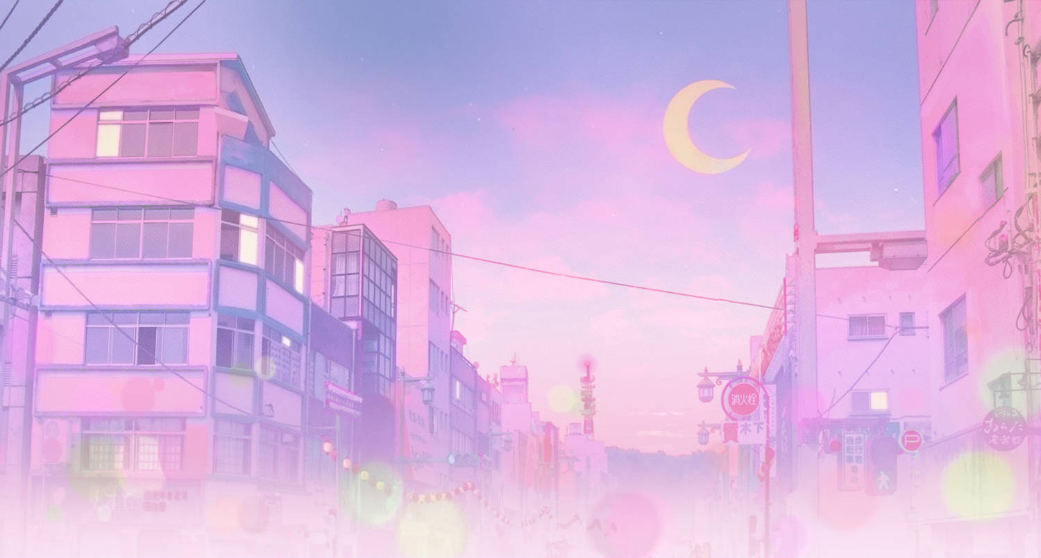 Estética rosa anime de la ciudad Sailor Fondos de pantalla