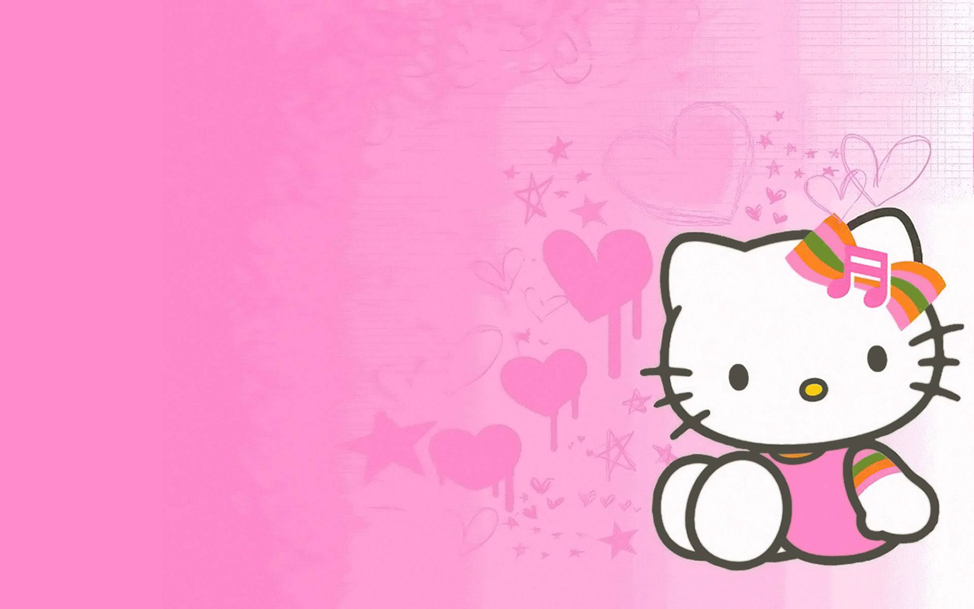 Estética Rosa y Naranja de Hello Kitty Fondos de pantalla