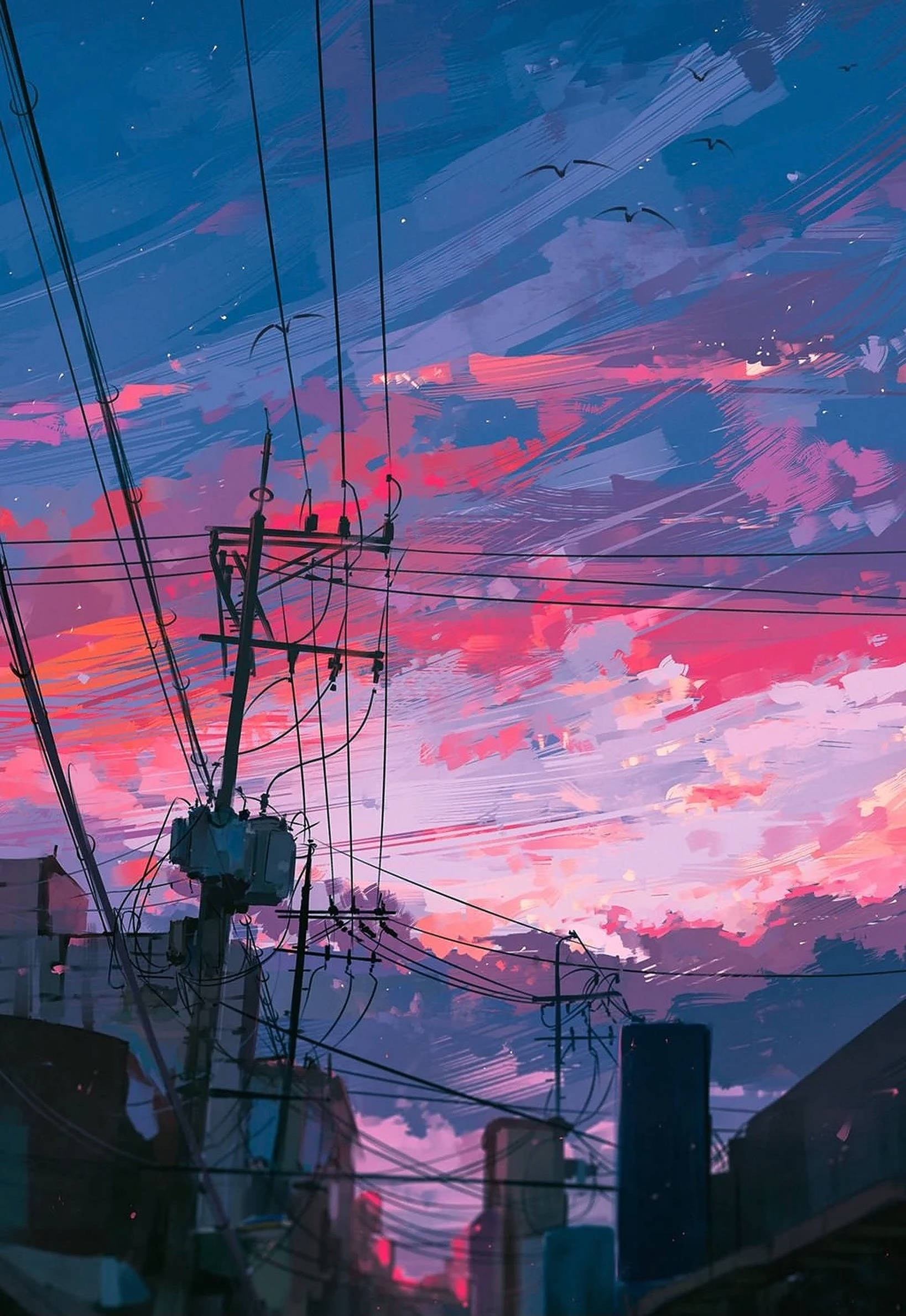 Estética sofisticada de atardecer rosa para iPhone Fondos de pantalla