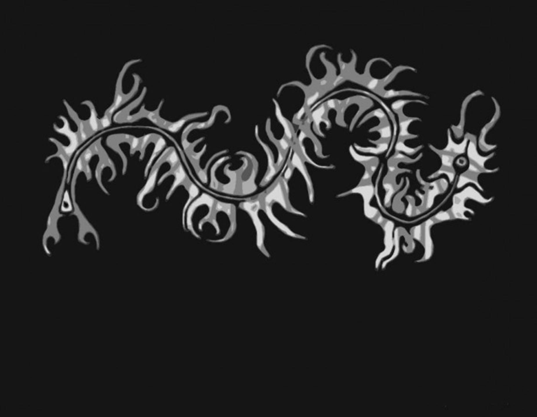 Estética tribal de ciempiés en blanco y negro Fondos de pantalla