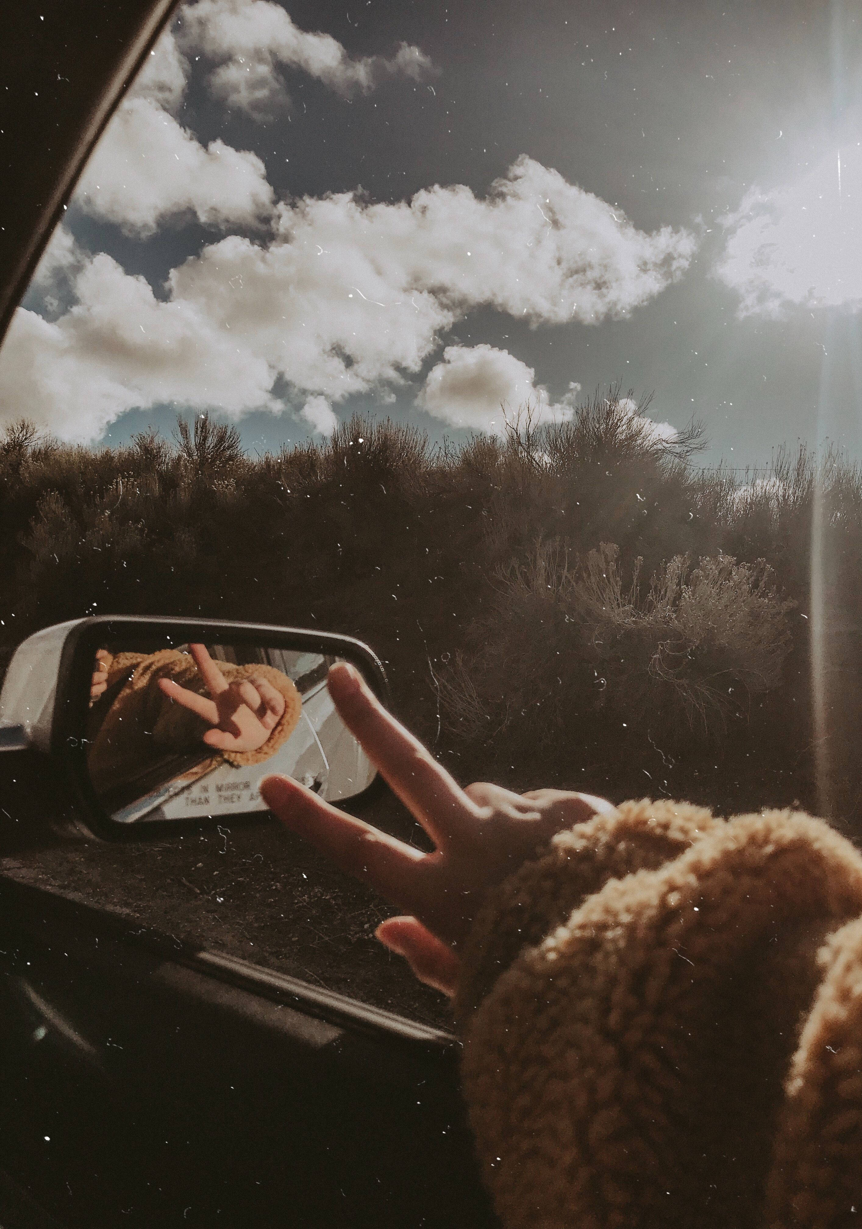 Estética Tumblr de Viaje por Carretera y Cielo Fondos de pantalla