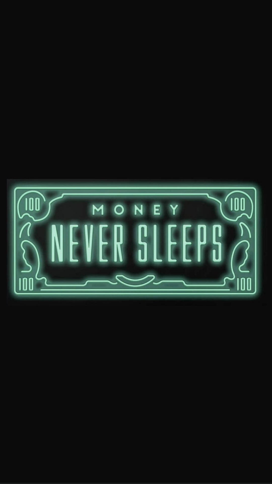 Estética verde neón El dinero nunca duerme Fondos de pantalla