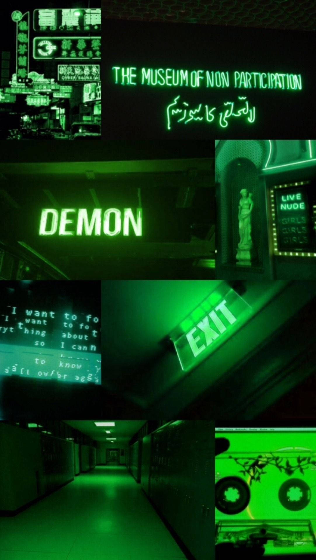 Estética Verde Neón de Letreros Fondos de pantalla
