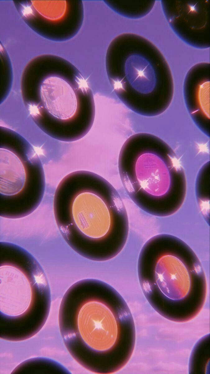 Estética Y2K de Discos de Vinilo Fondos de pantalla