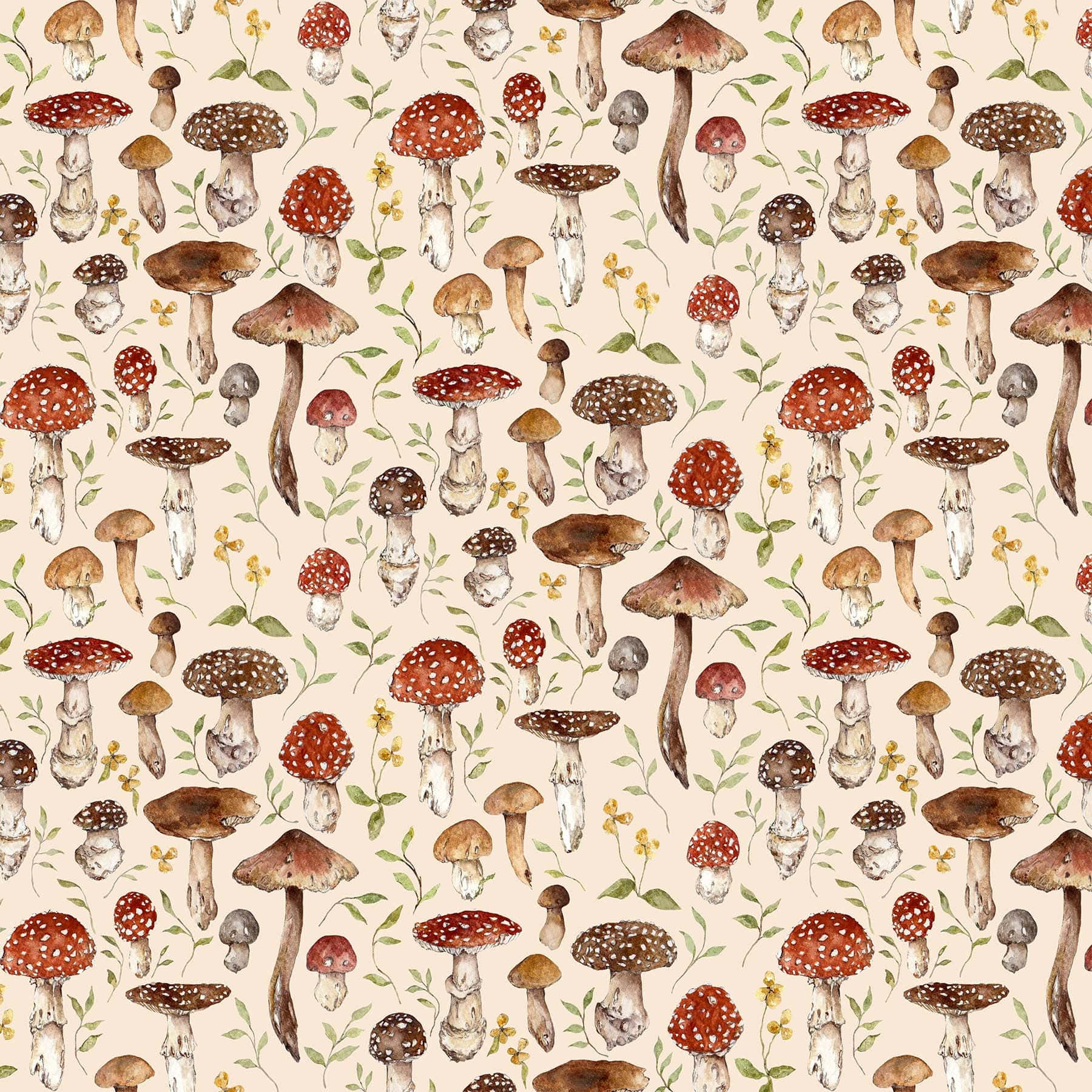 Estético Vintage Lindo Hongo Beige Fondos de pantalla