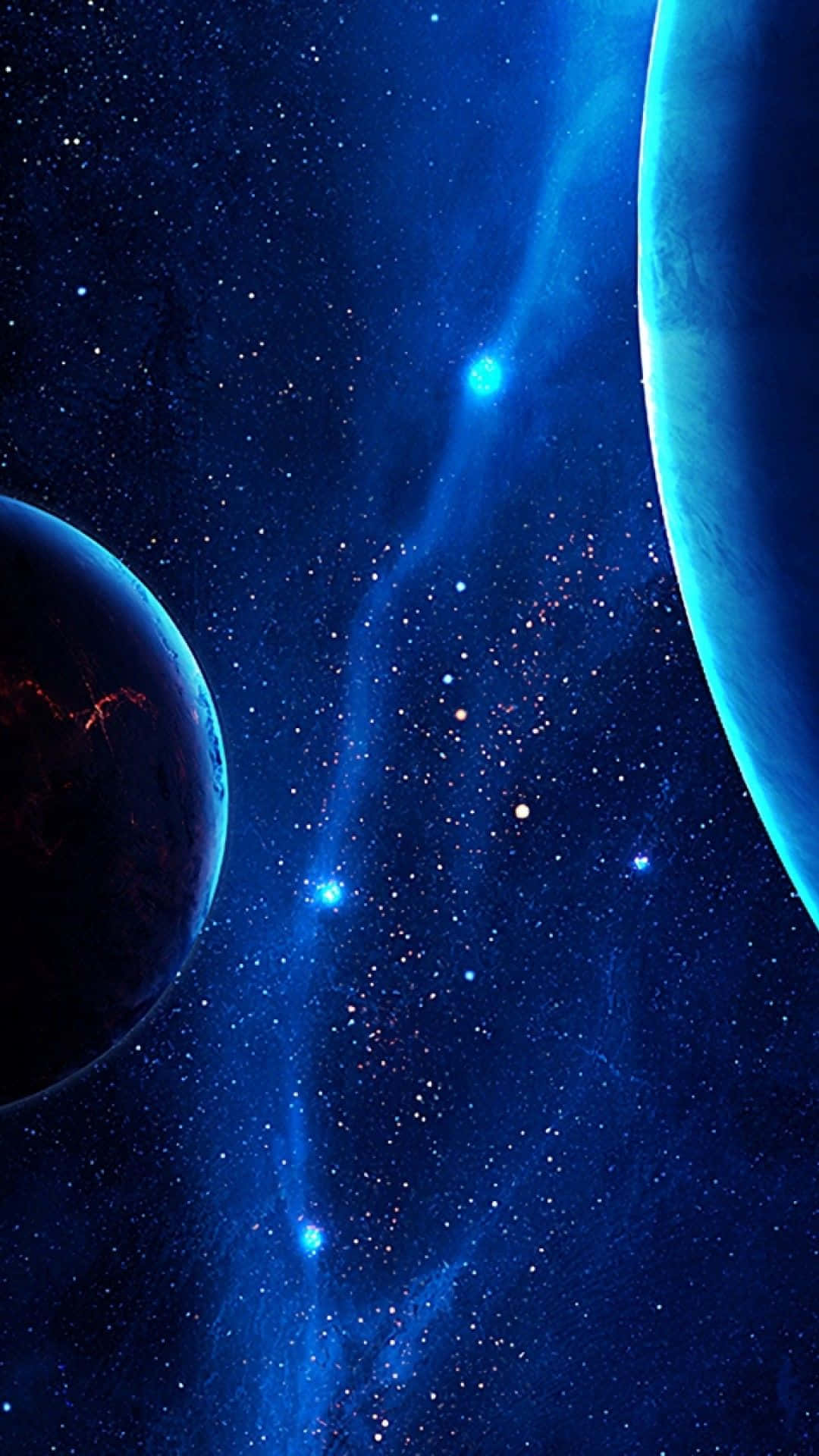 Estrellas Brillando en el Universo Azul iPhone Fondos de pantalla