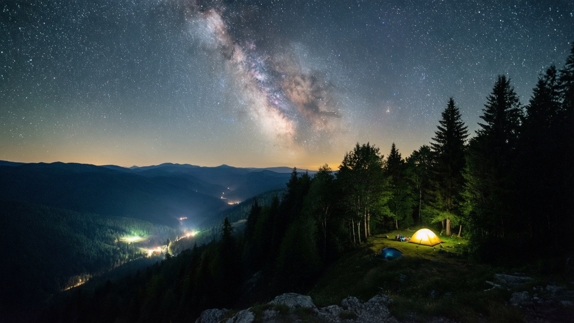 Estrellas en Campamento de la Cresta Fondos de pantalla