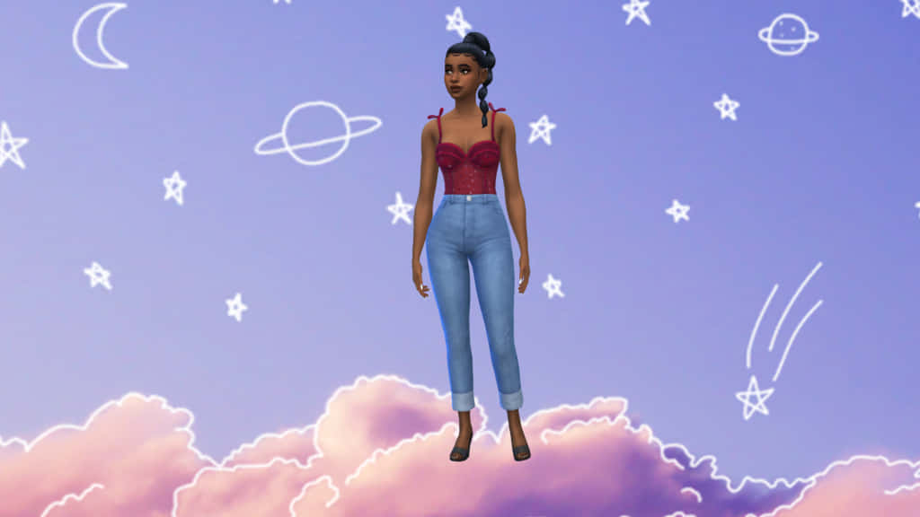 Estrellas, Luna, Fondo de CAS de Sims 4 Fondos de pantalla