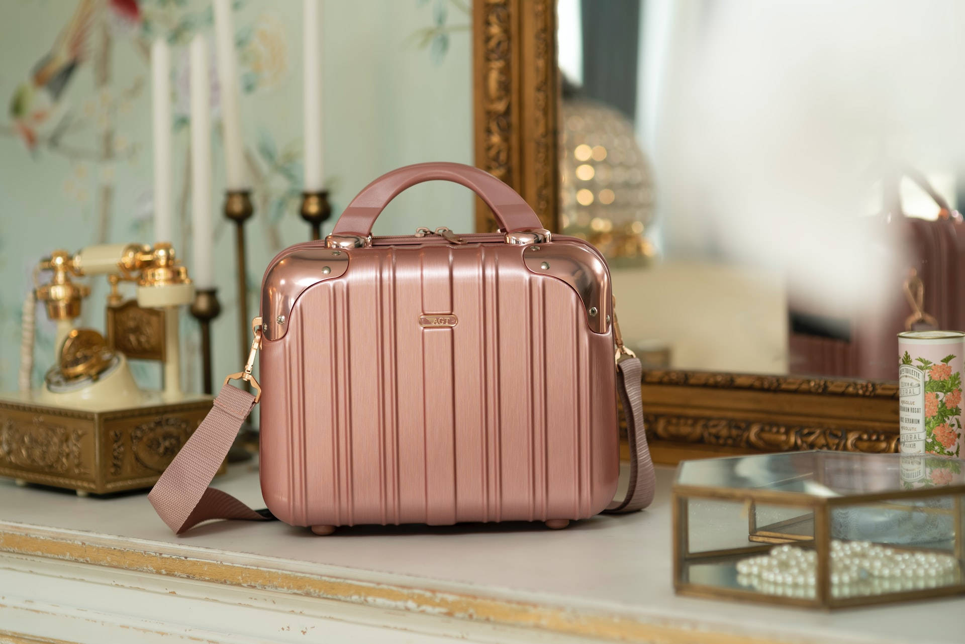 Estuche estético rosa dorado Fondos de pantalla