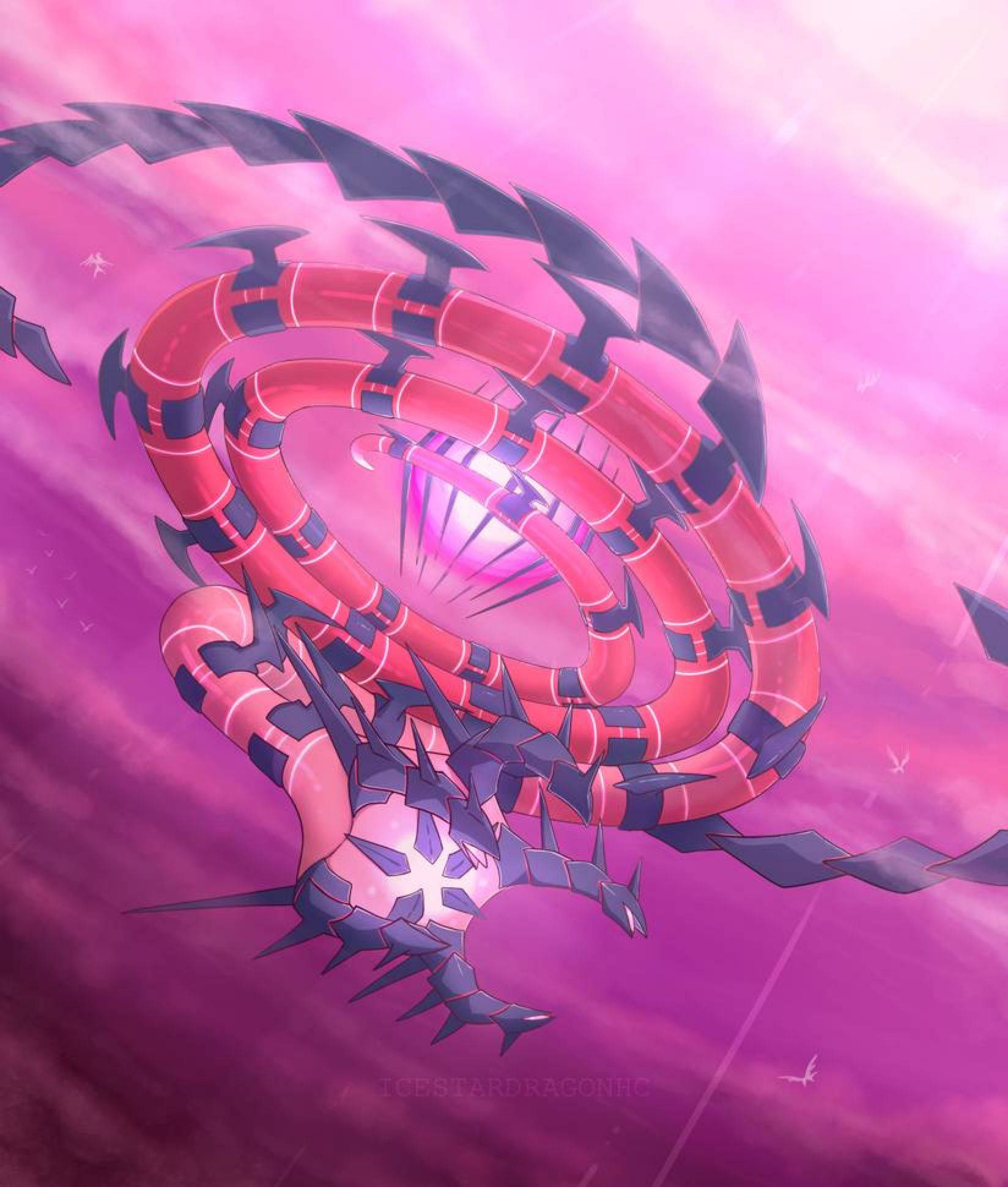 Eternatus en el cielo rosa Fondos de pantalla