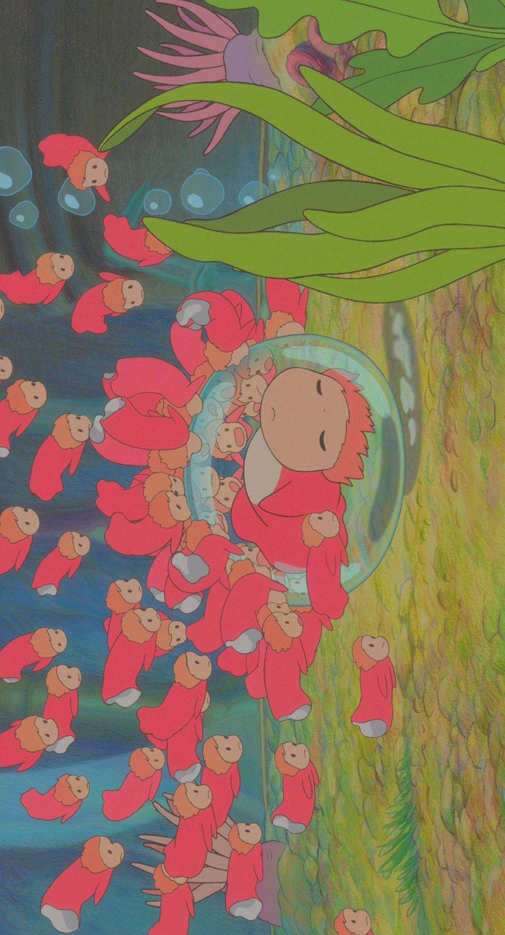 Evoca una atmósfera relajante con la estética suave de Ponyo Fondos de pantalla