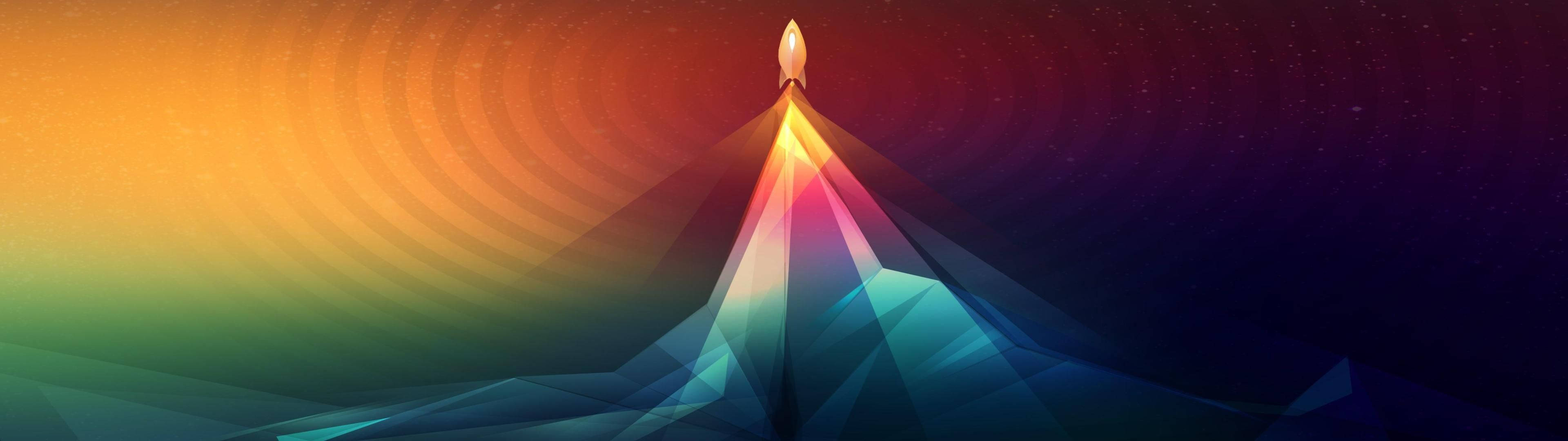 Experimenta la vibrante belleza de una Montaña Arcoíris multicolor desde la comodidad de tus monitores duales. Fondos de pantalla