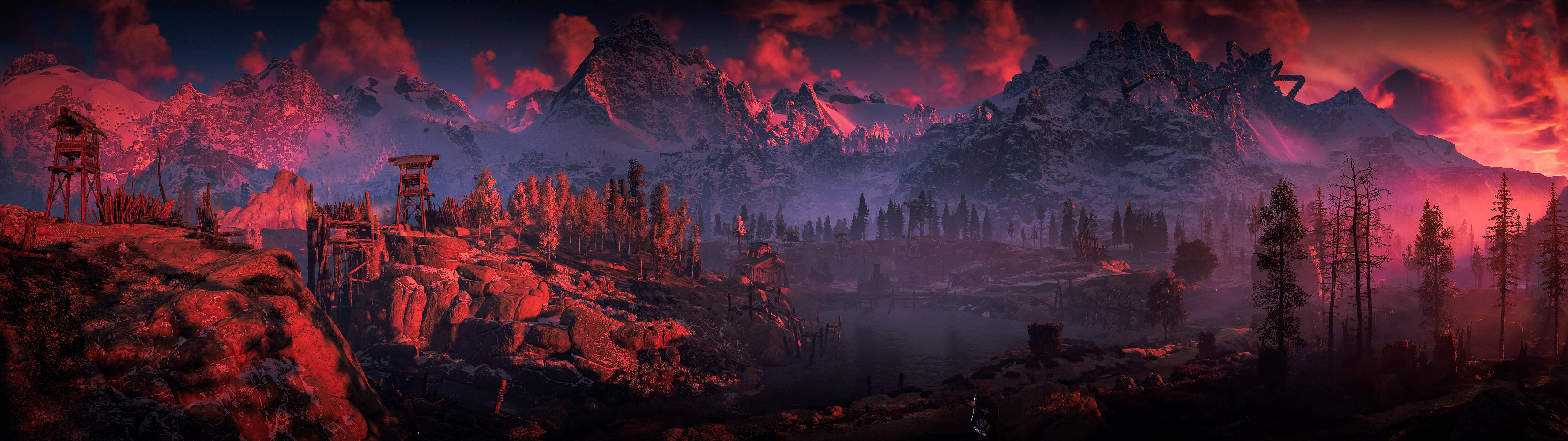 Explora el hermoso terreno al atardecer Fondos de pantalla