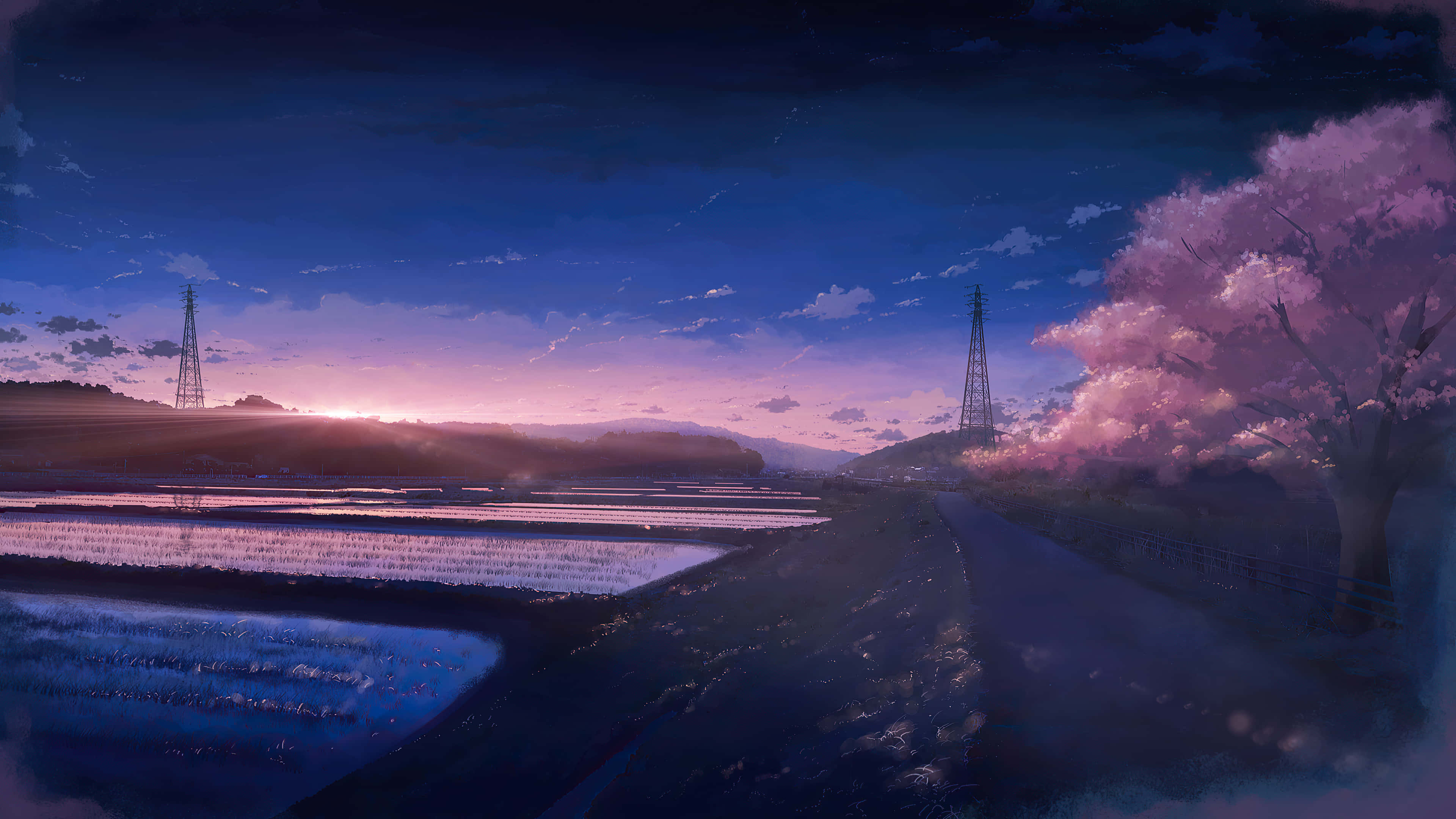 Explora el paisaje anime de ensueño Fondos de pantalla