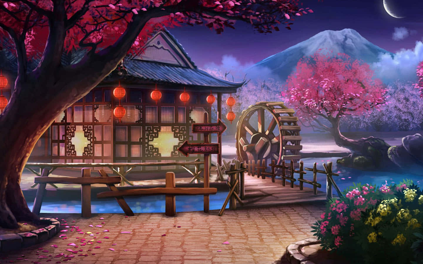 Explora el paisaje mágico del anime Fondos de pantalla