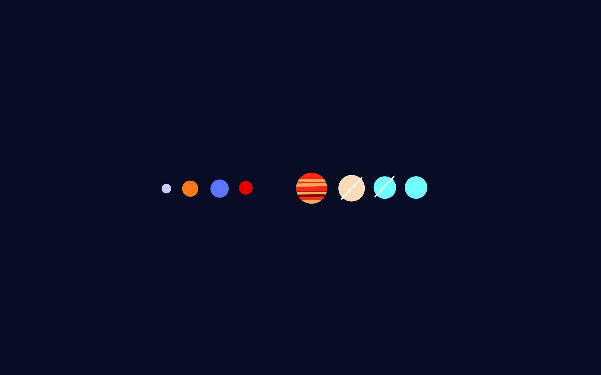 Fondo de pantalla minimalista de sistema solar colorido