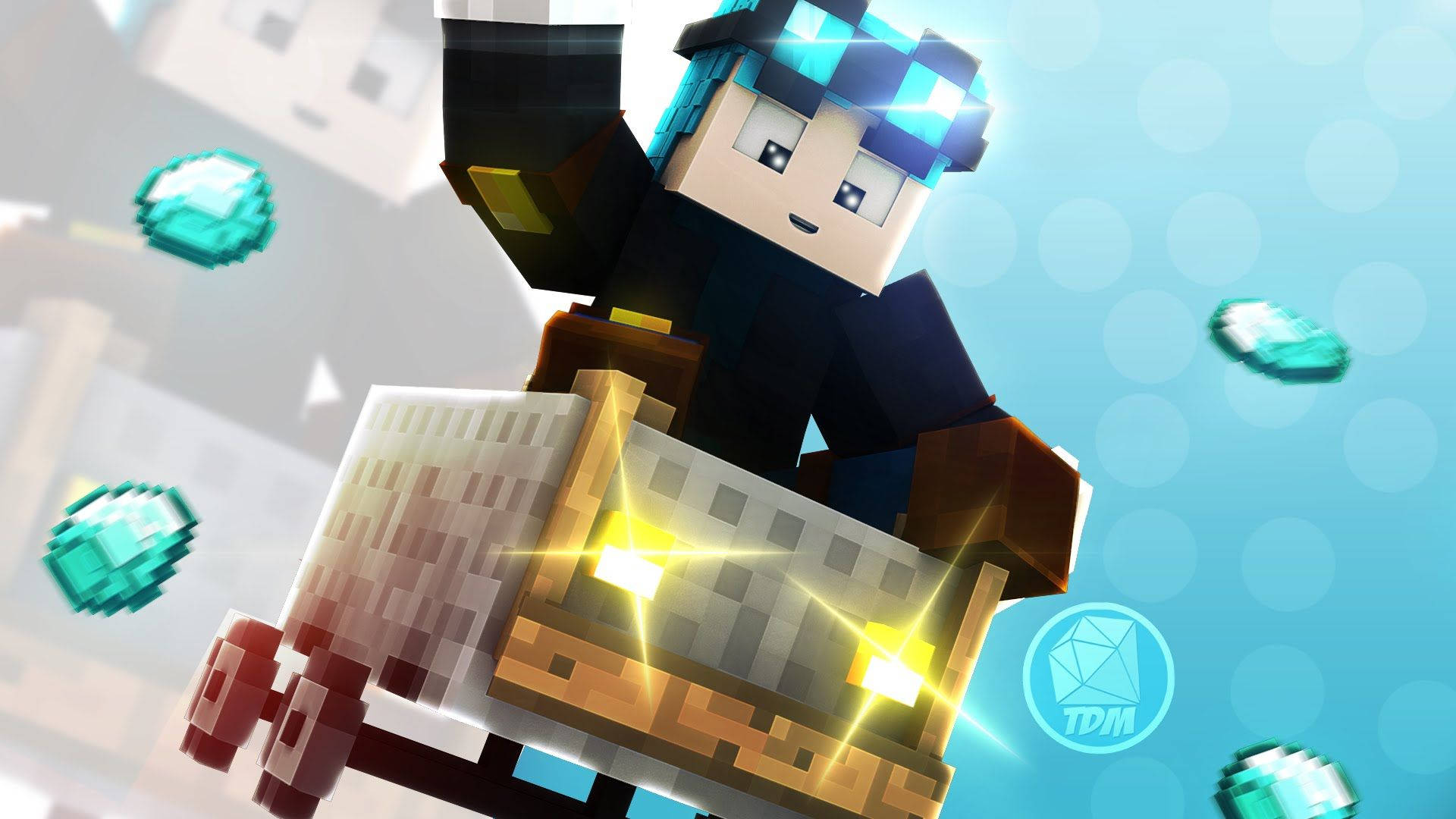 Fondo de pantalla Minecraft Speedart vagoneta