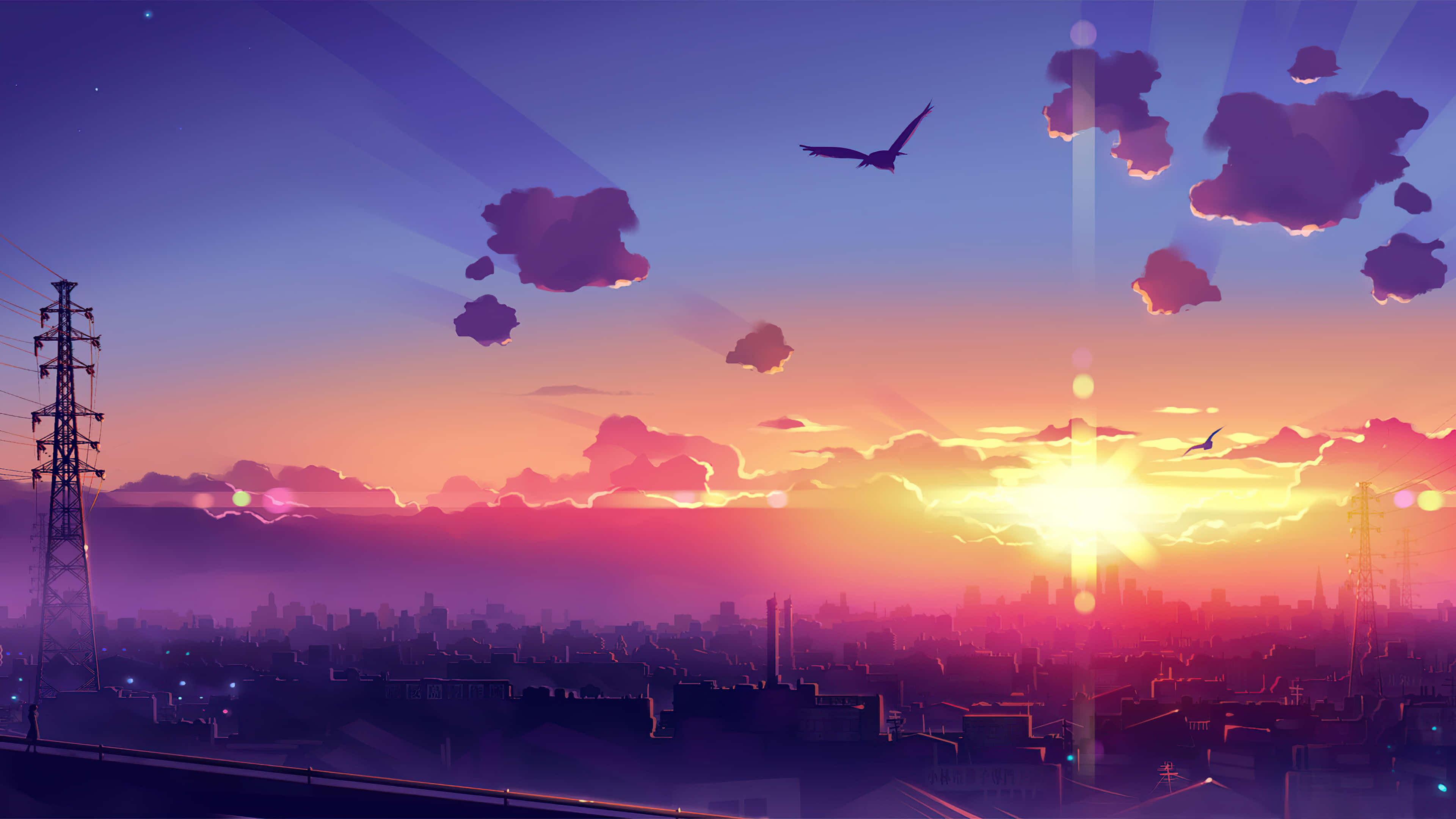 Explora la belleza surrealista del Paisaje Anime Fondos de pantalla