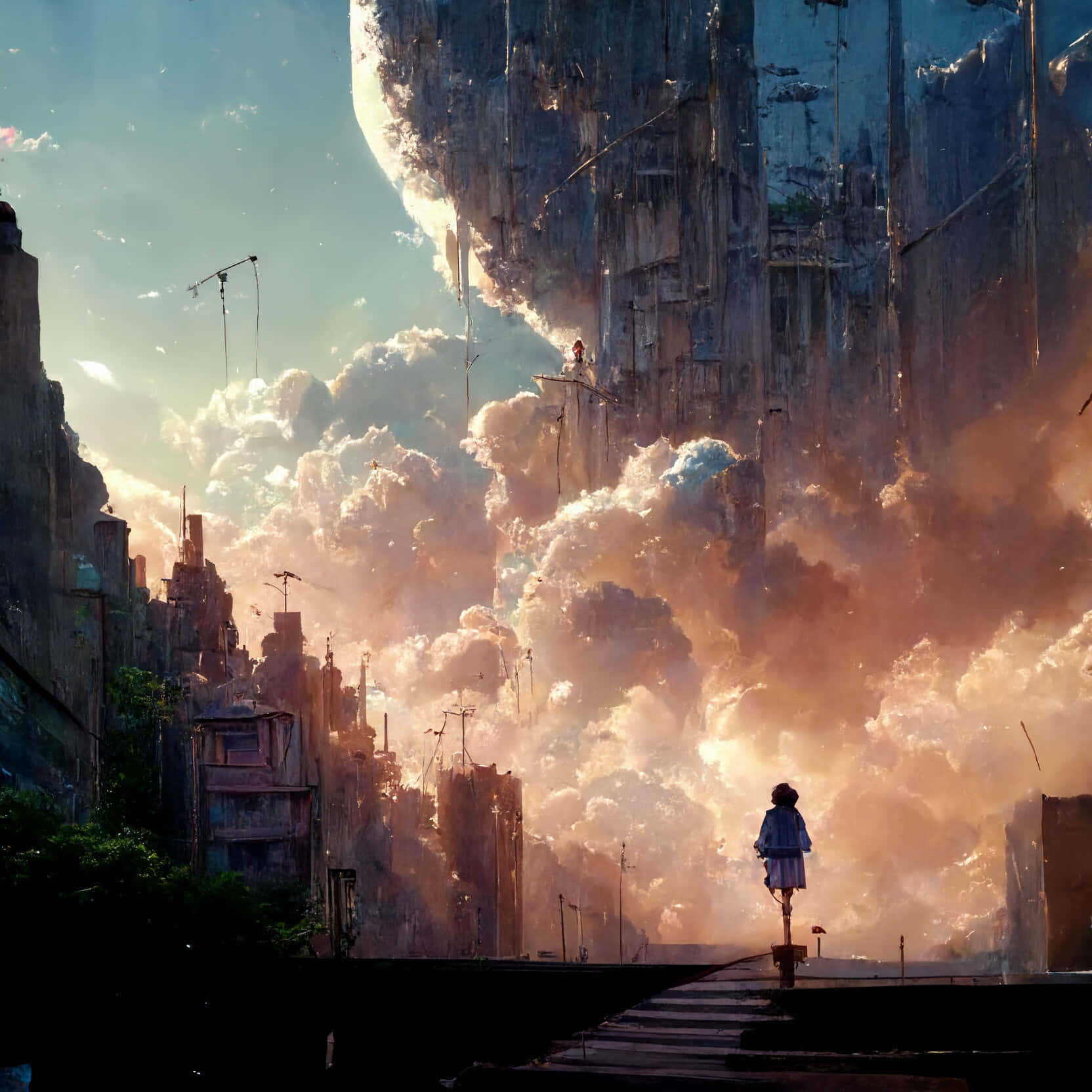 ¡Explora la vibrante y colorida Ciudad Anime! Fondos de pantalla