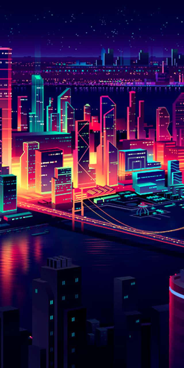 Explora las deslumbrantes luces de Ciudad Neón Fondos de pantalla