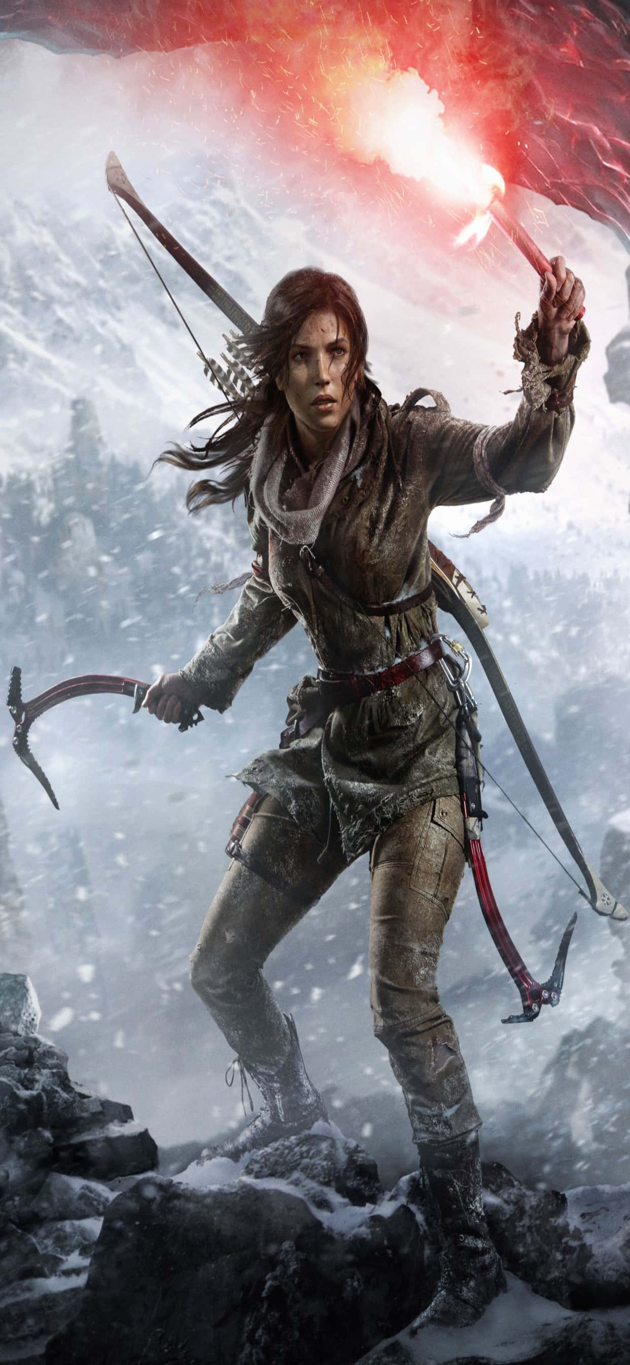 Explora las maravillas del mundo de Lara Croft en tu iPhone Xs Max Fondos de pantalla
