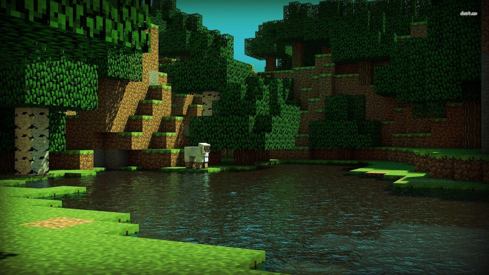 Fondo de pantalla Minecraft HD naturaleza verde escénico