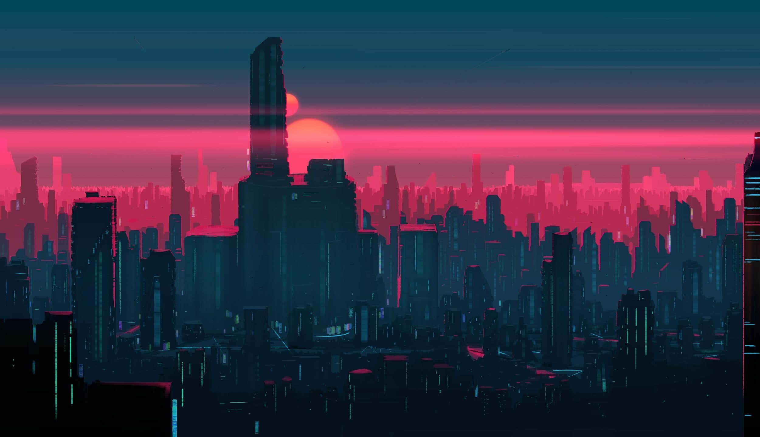 Explora los vibrantes colores de Neon City. Fondos de pantalla