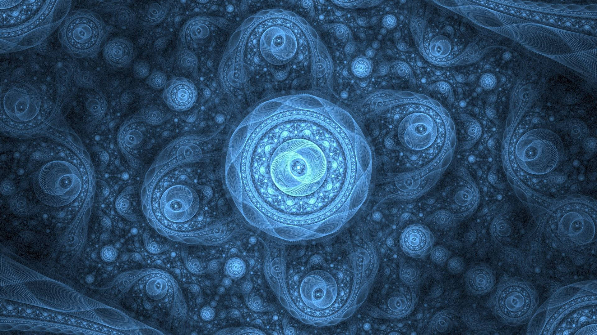 Explora un Mundo Desconocido con Flores Abstractas Azules de Fantasía Fondos de pantalla