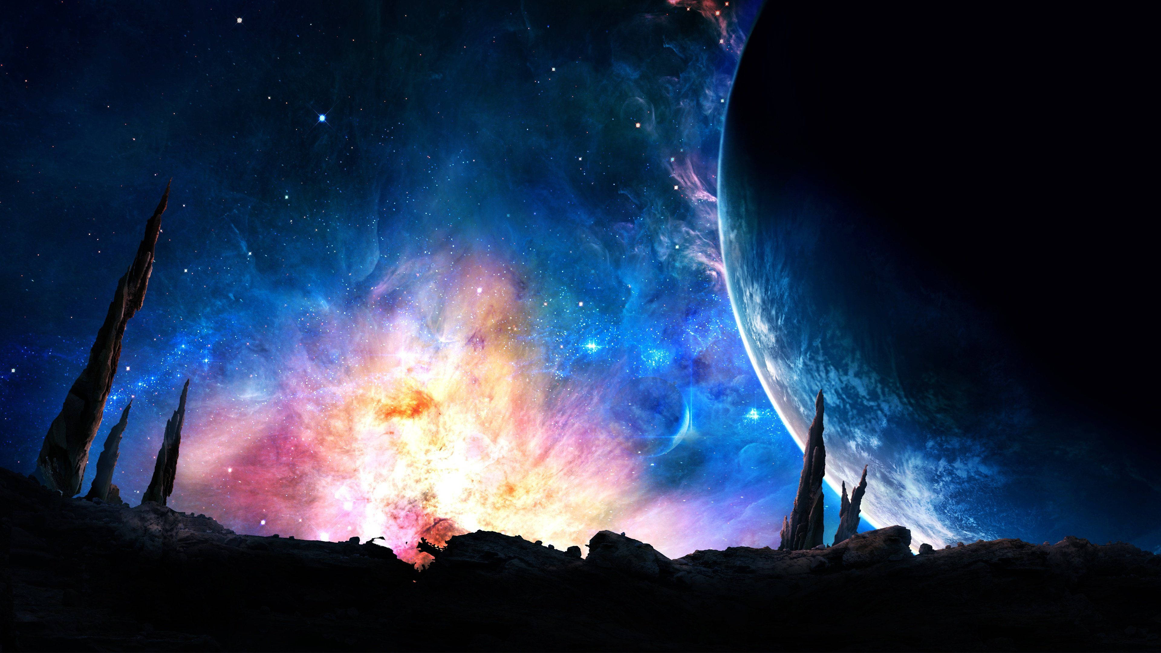 Explosión Colorida en la Galaxia en Vivo Fondos de pantalla