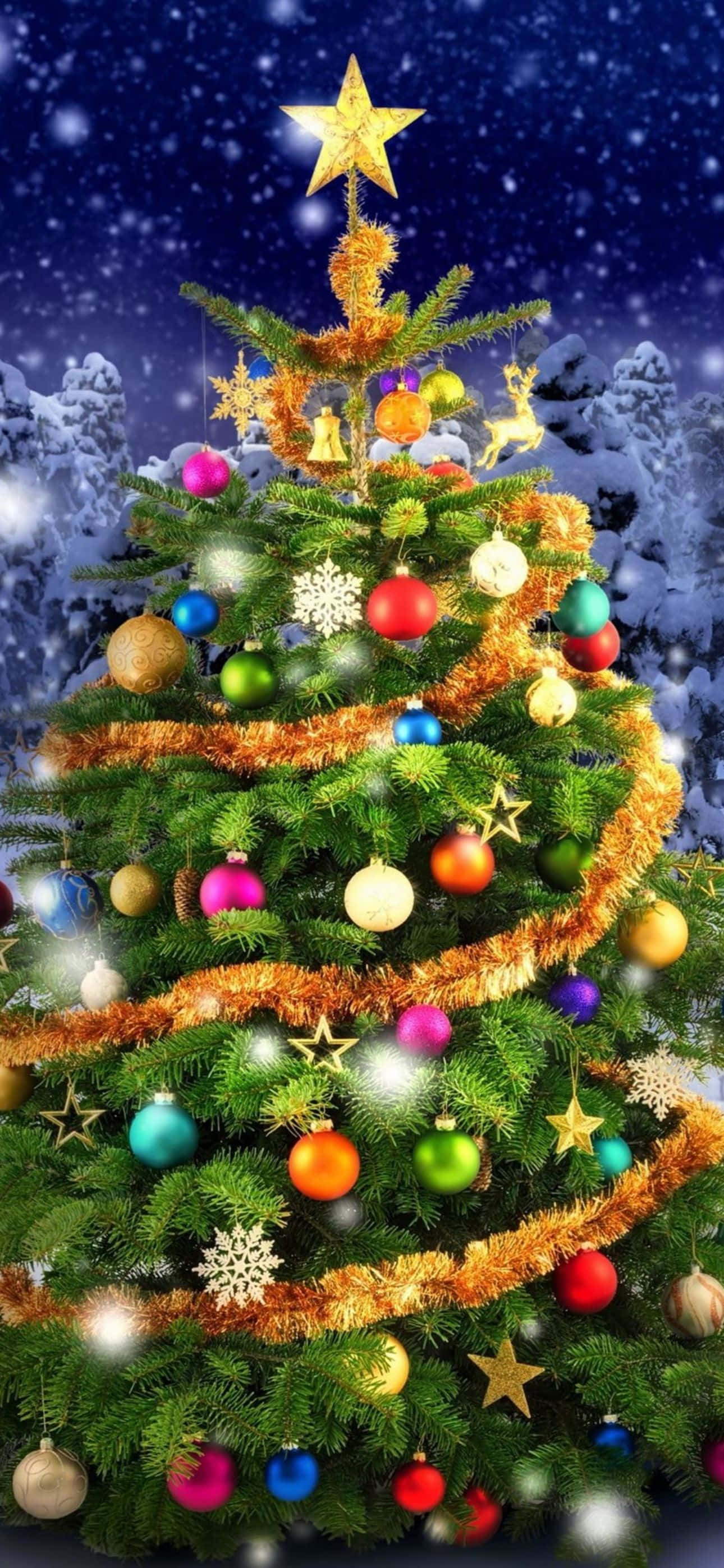 Expresa la alegría de la temporada navideña con este hermoso fondo navideño para iPhone Fondos de pantalla