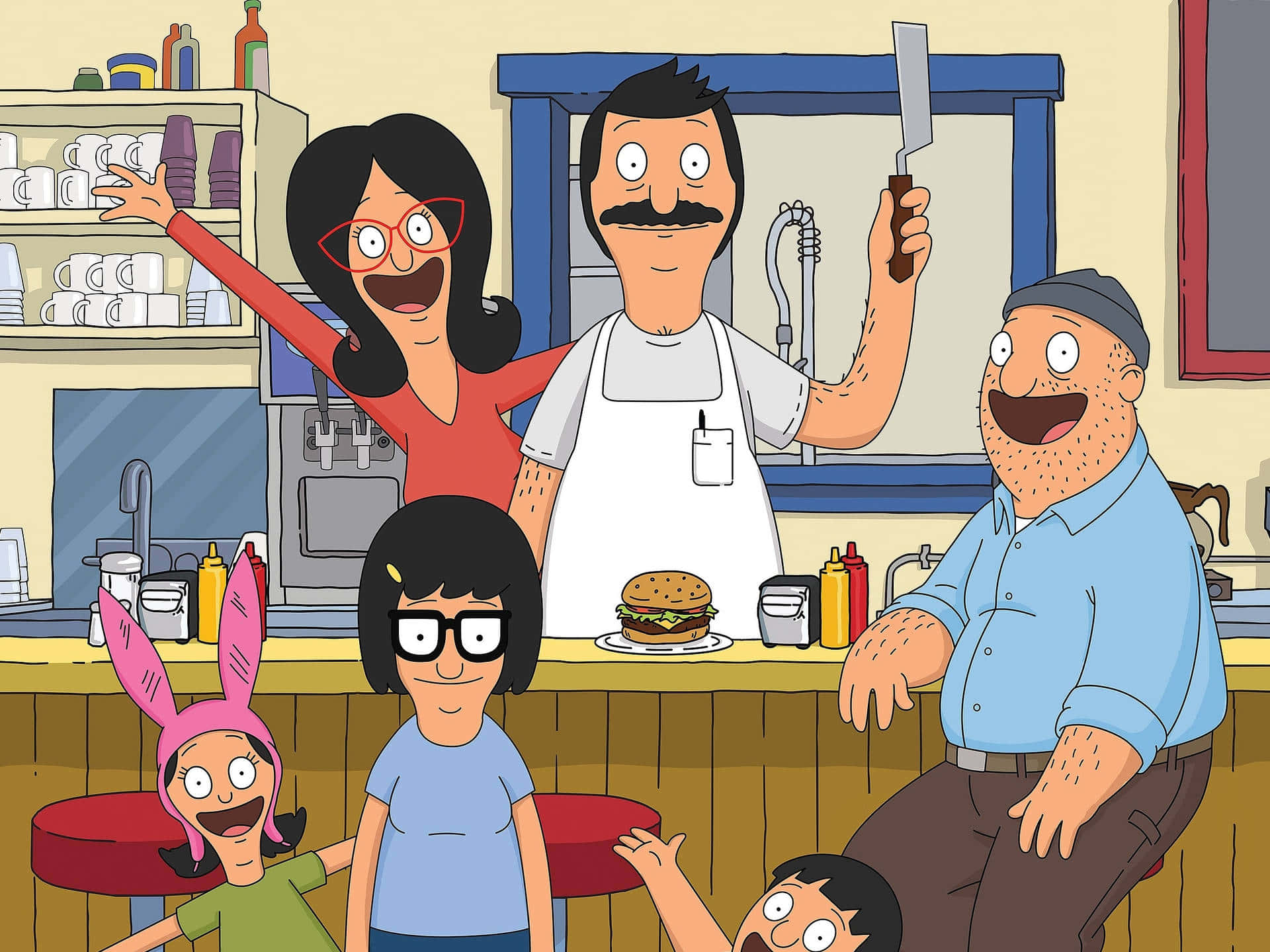 Familia Belcher con Teddy Fondo de Bob's Burgers Fondos de pantalla