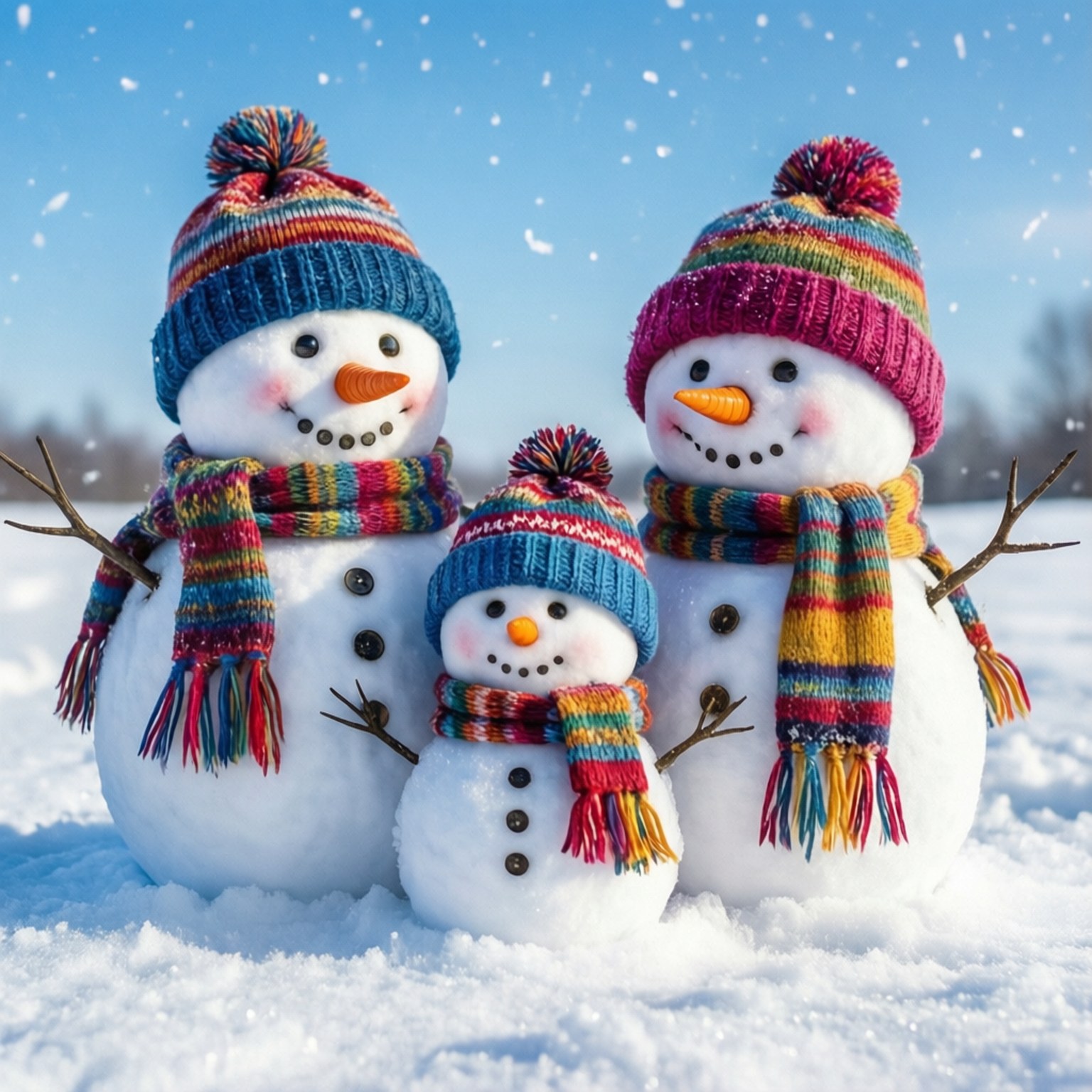 Familia de muñecos de nieve Fondos de pantalla