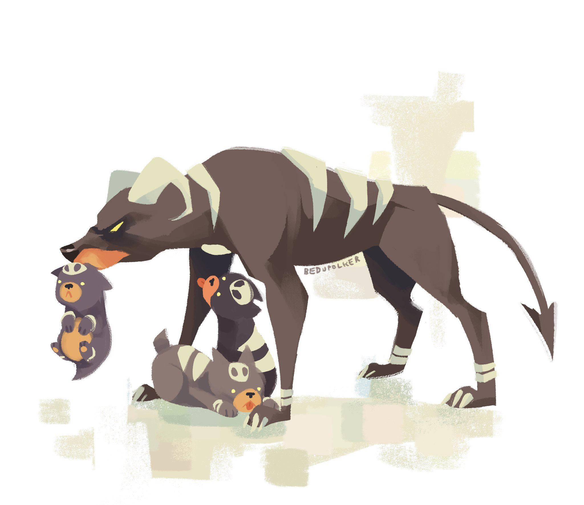 Familia Houndoom Adorable Fondos de pantalla