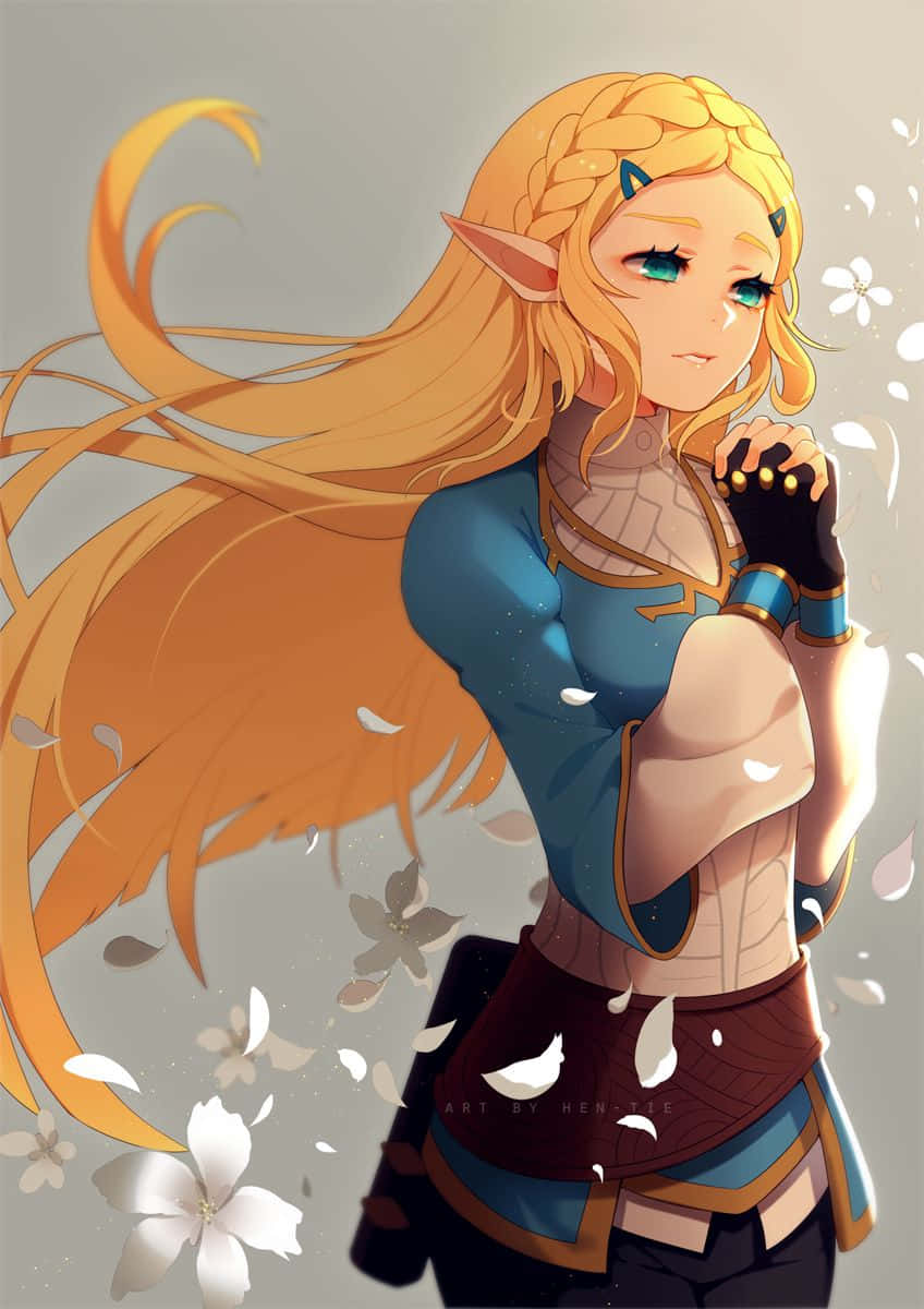 Fanart de la Princesa Zelda Botw Dibujo con Flores Fondos de pantalla