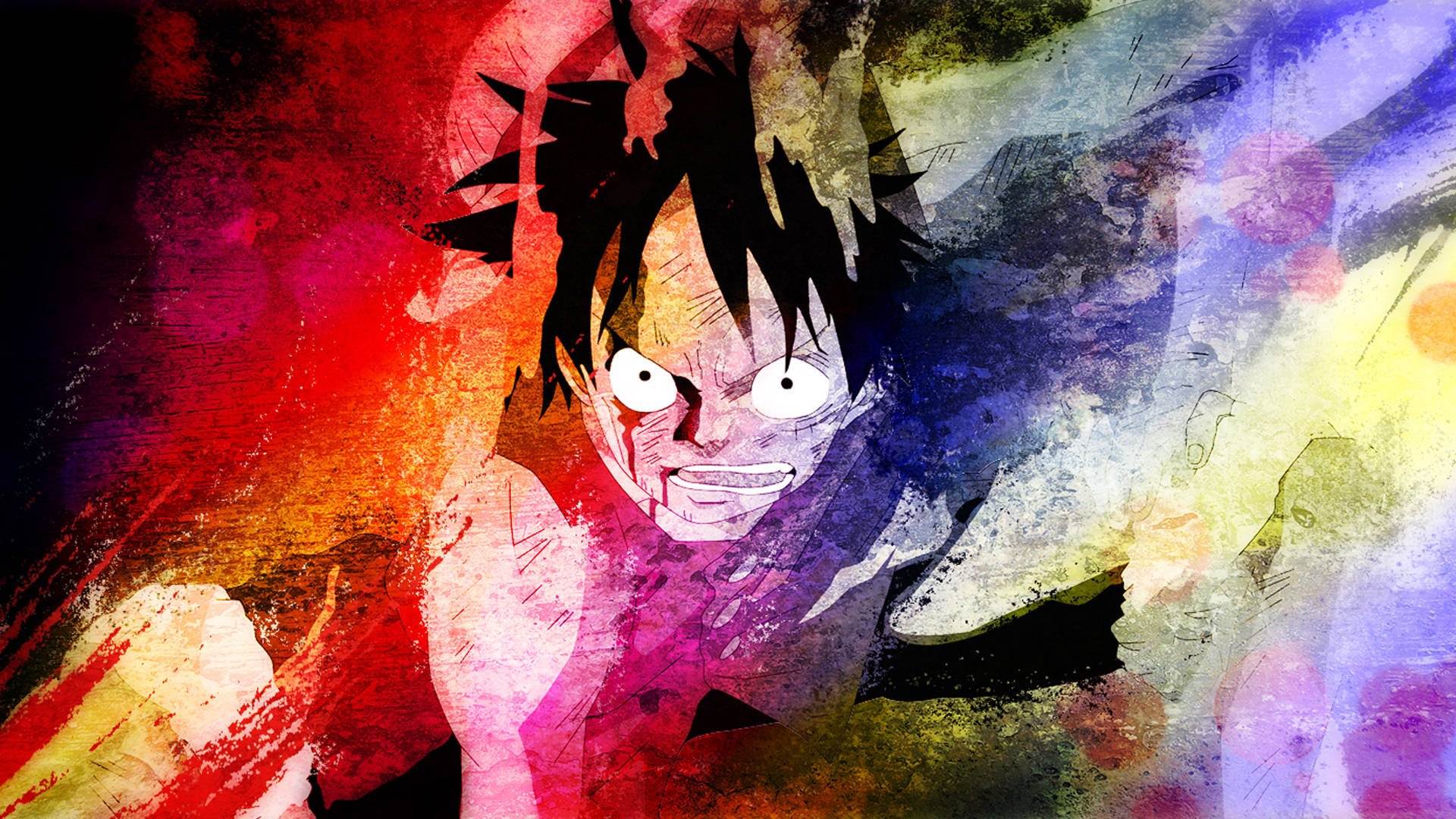 Luffy Rey Pirata Fondo Colorido