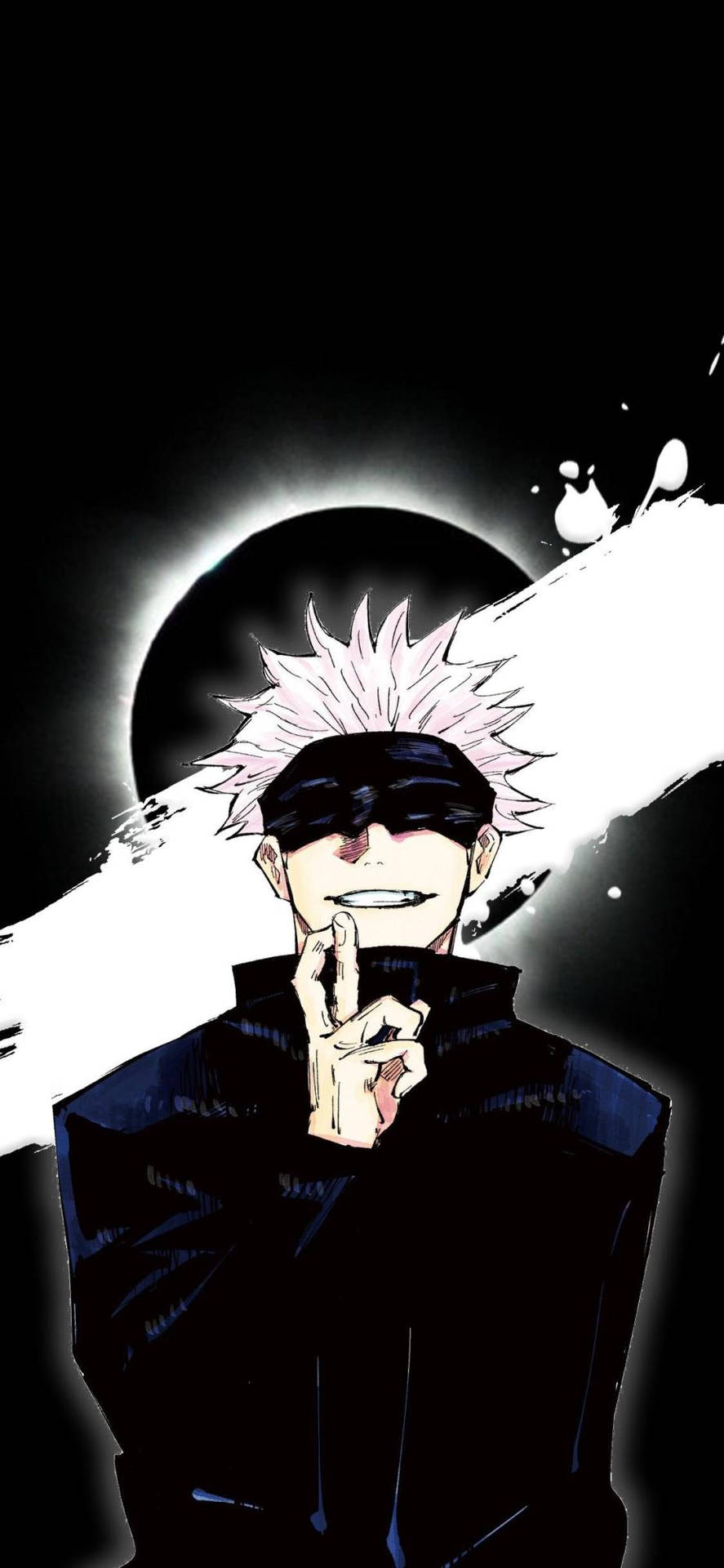 Fanart de Satoru Gojo con luna elegantemente diseñado - Fondo de pantalla para celular de Jujutsu Kaisen — Jujutsu Kaisen Fondos de pantalla