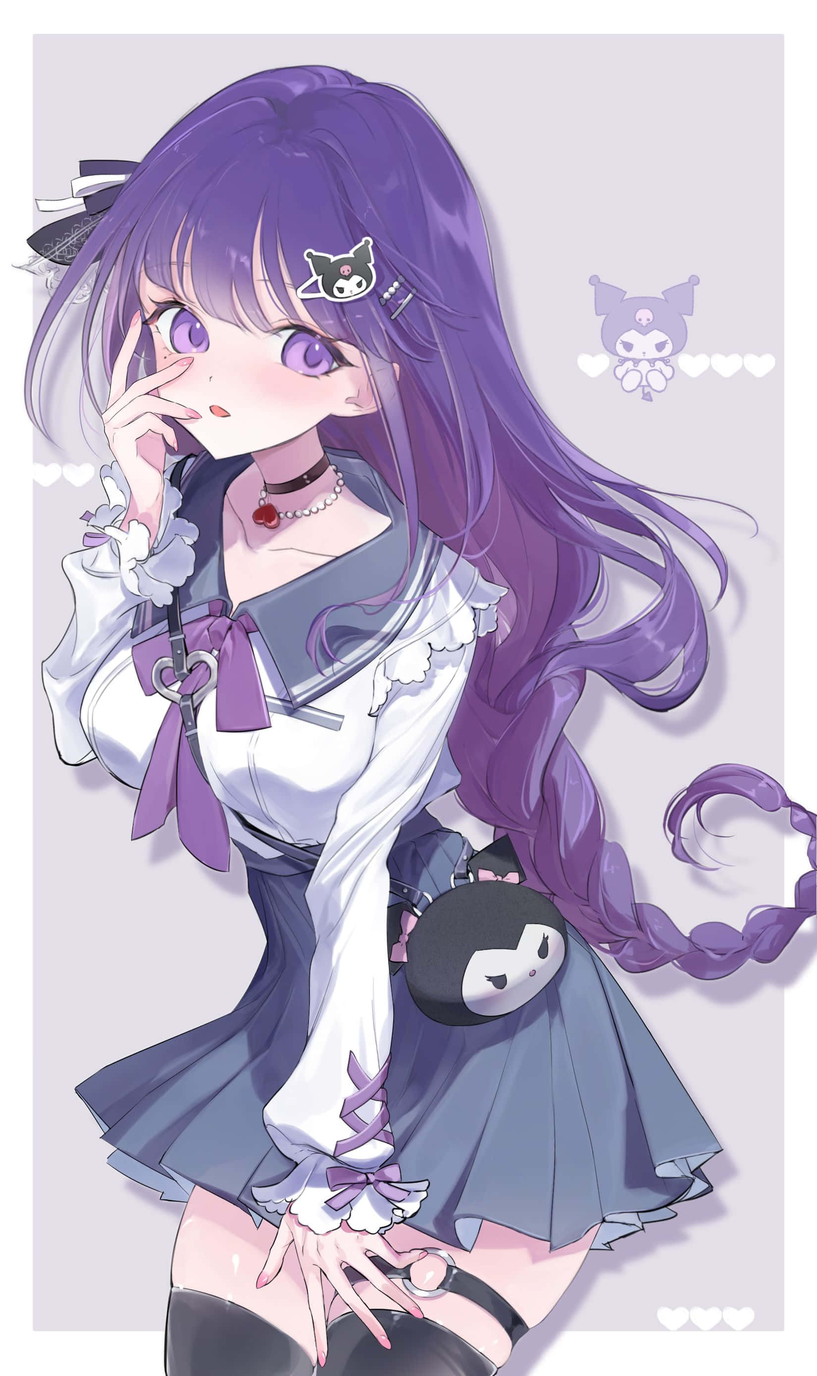 Fanart Encantador de Kuromi en Colores Vibrantes Fondos de pantalla