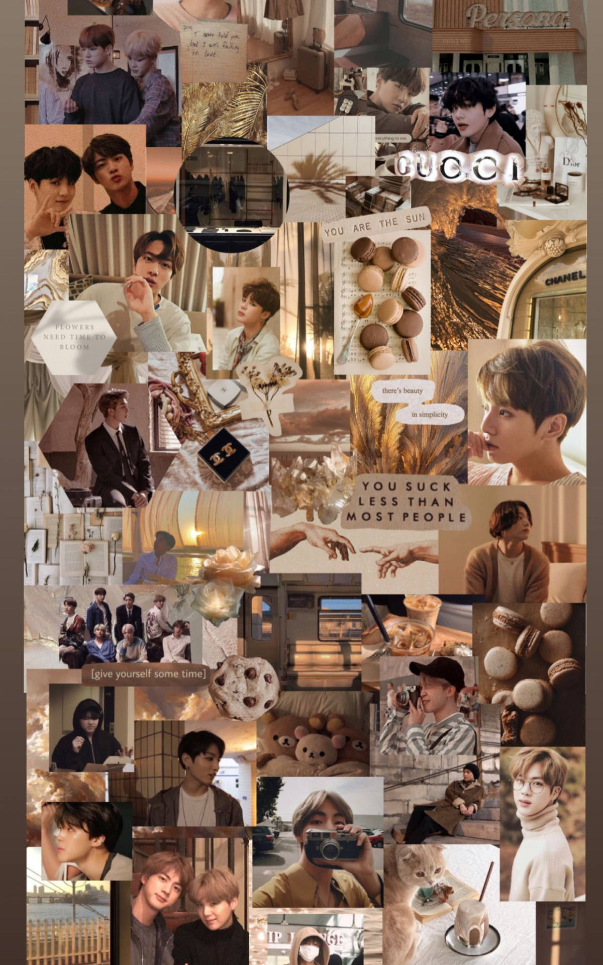 Fanart estético de BTS en tonos marrones Fondos de pantalla