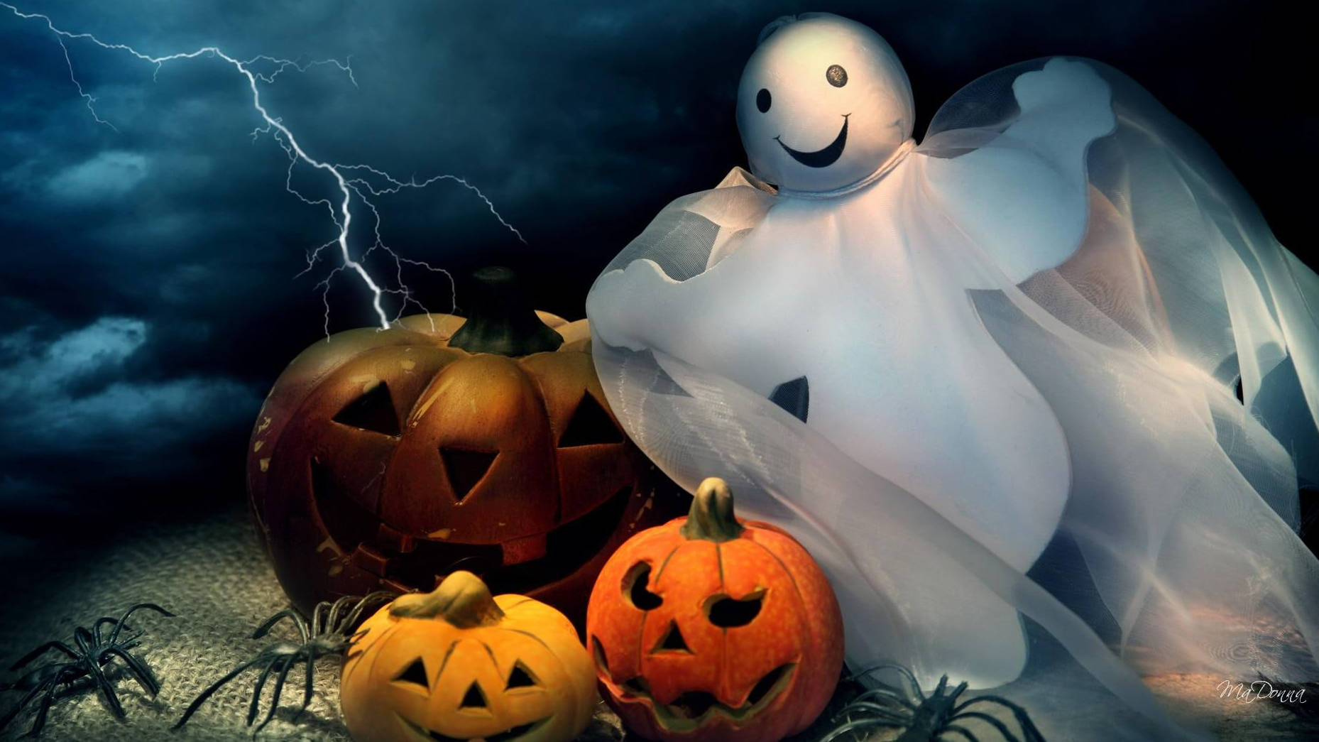 Fantasma Blanco de Halloween Lindo Fondos de pantalla