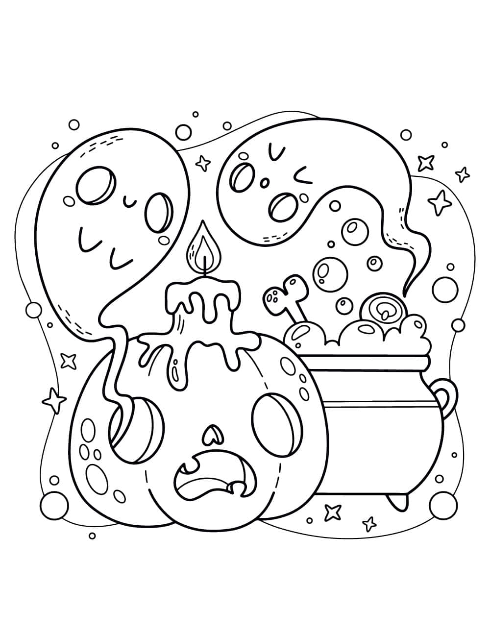 Fantasma del Baño de Burbujas para Colorear de Halloween Fondos de pantalla