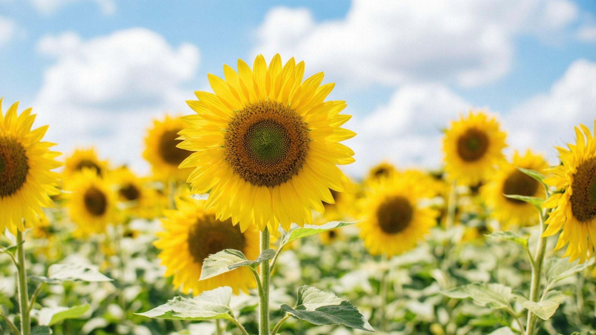 Felicidad en el Campo de Girasoles Fondos de pantalla
