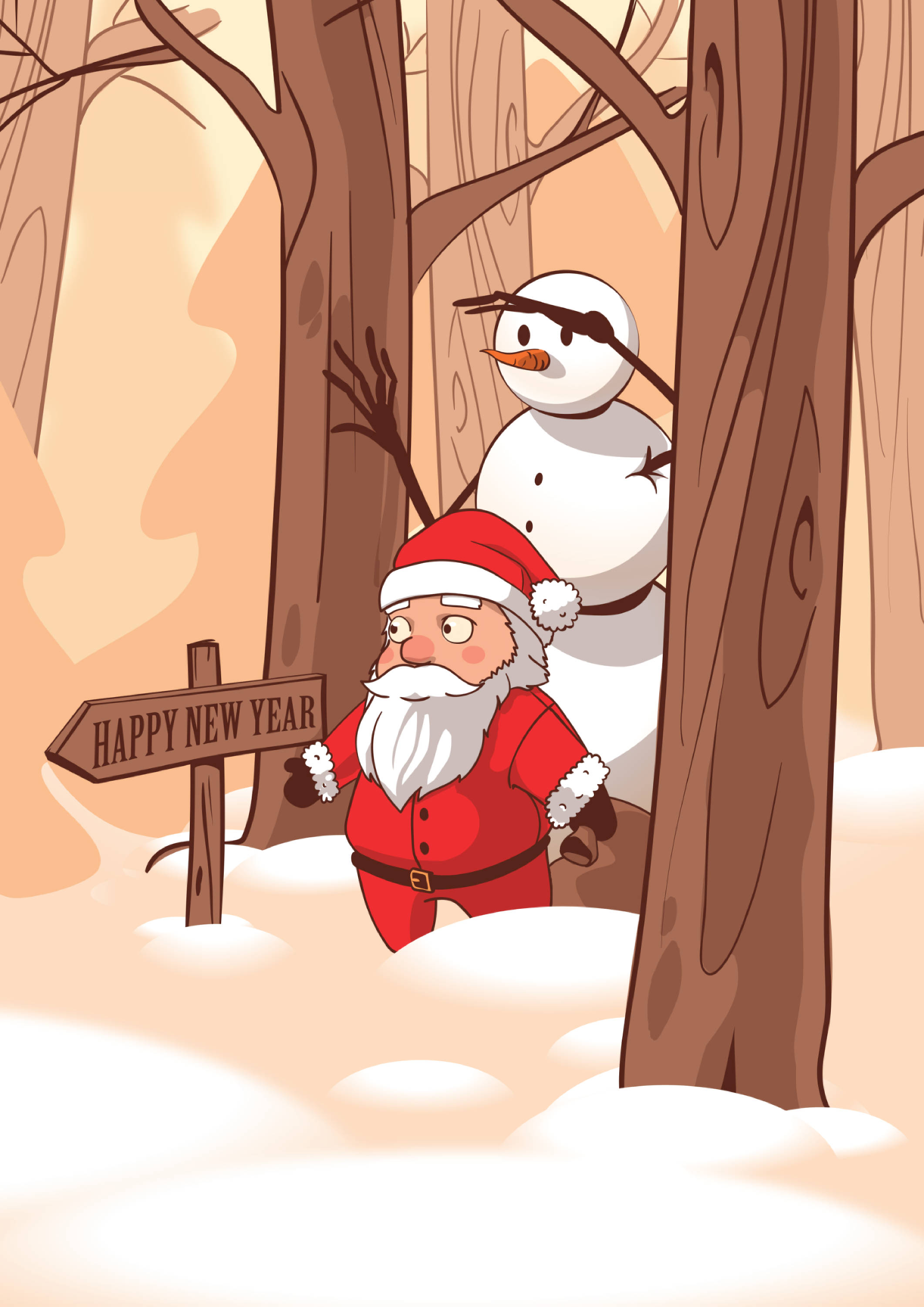 Feliz Año Nuevo Muñeco de Nieve Fondos de pantalla